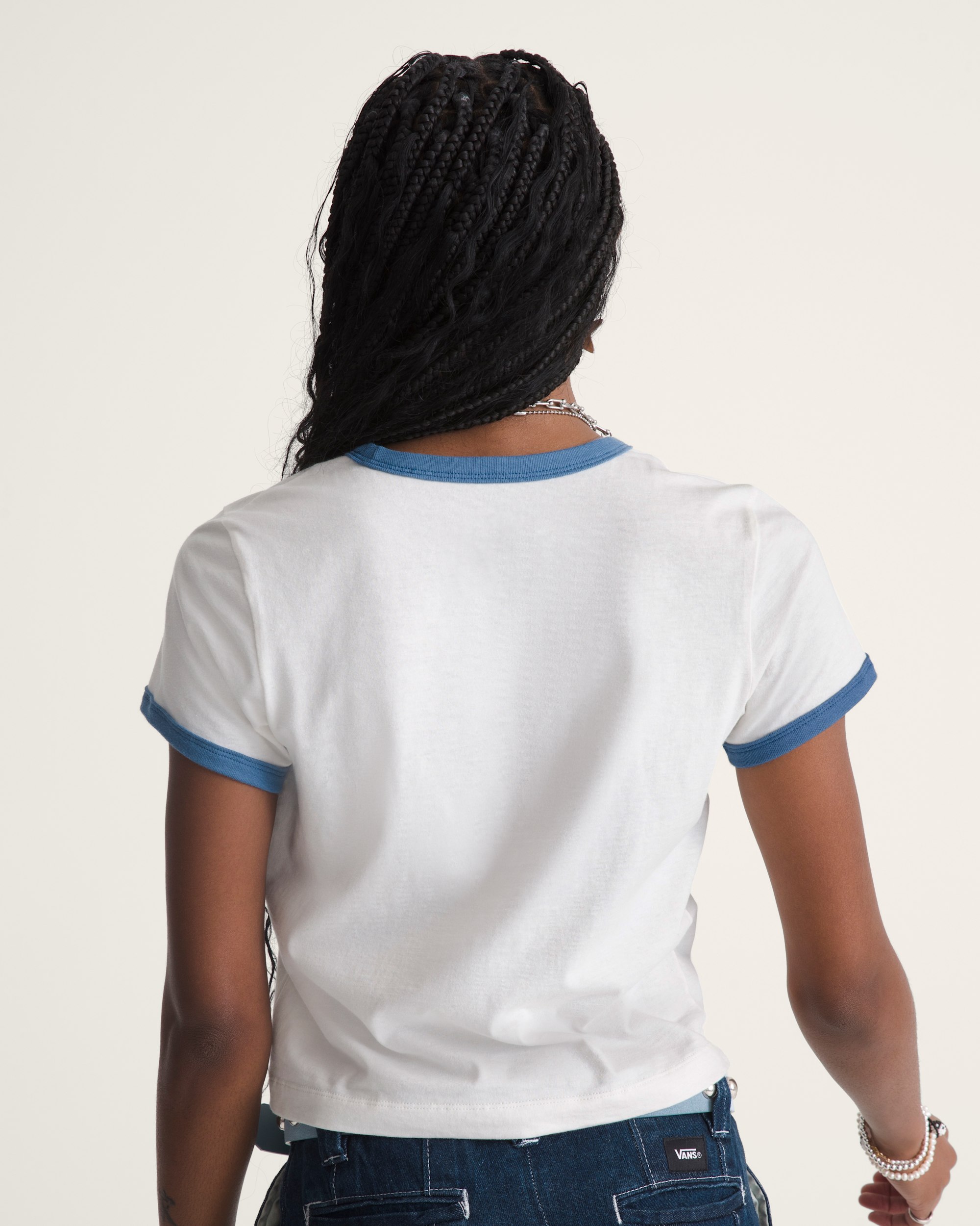 Circle V Ringer TShirt VANS Egret White ALT4