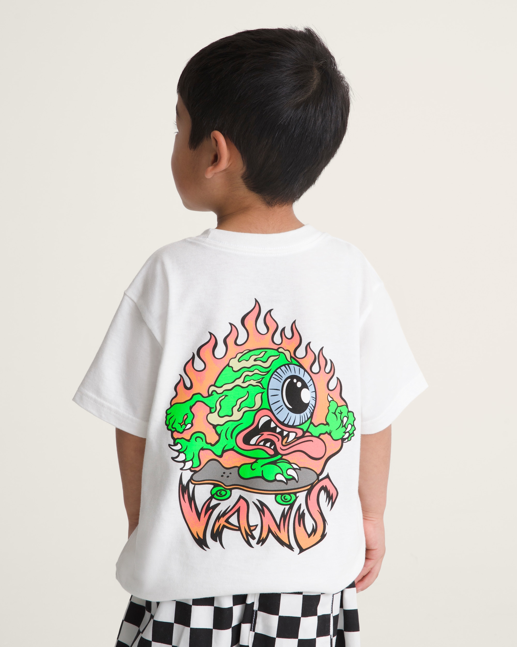 Little Kids Eye Skate Glow in the Dark TShirt VANS GlowintheDark  White ALT4