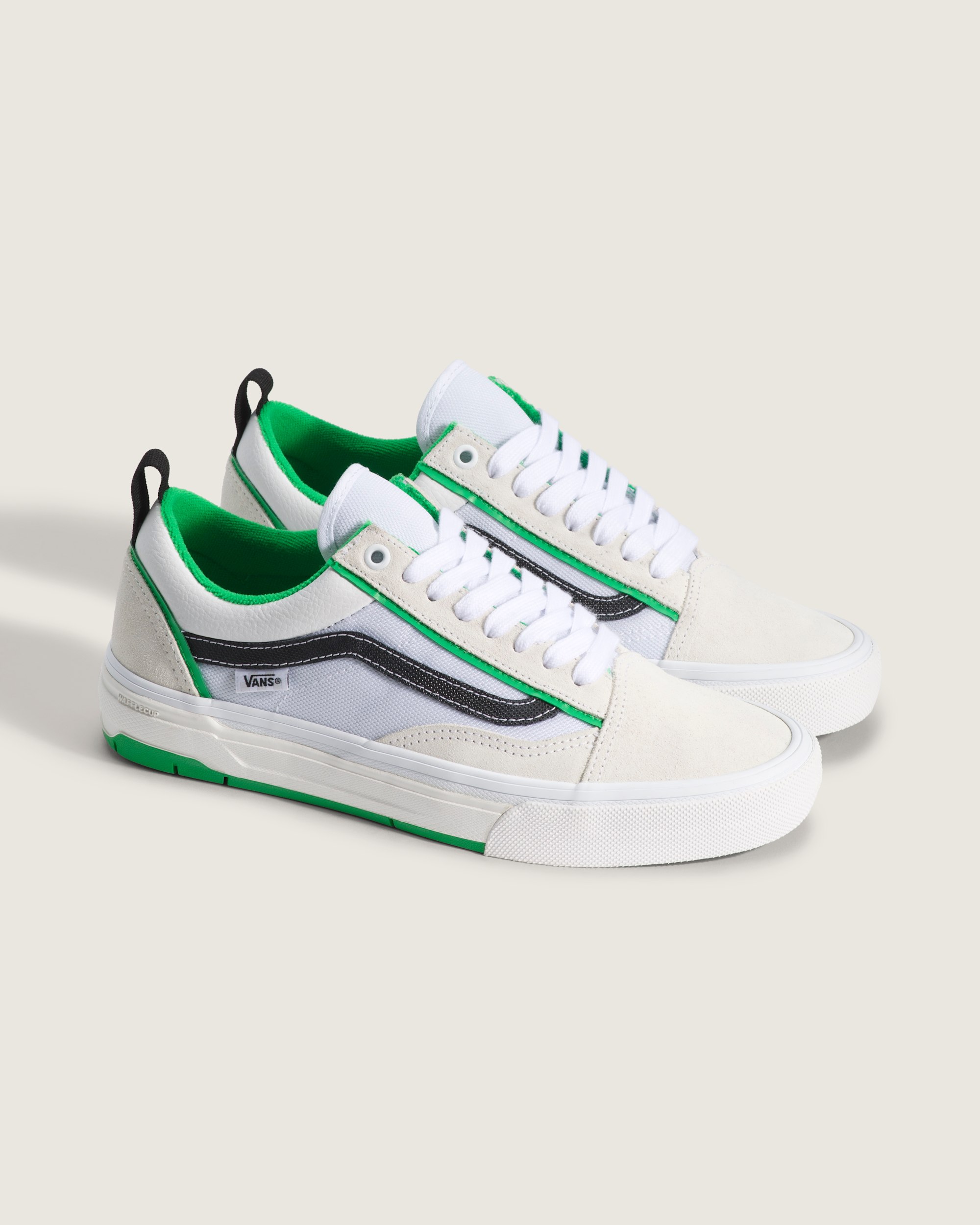 Skate Old Skool Wafflecup Shoe VANS White  Green ALT1