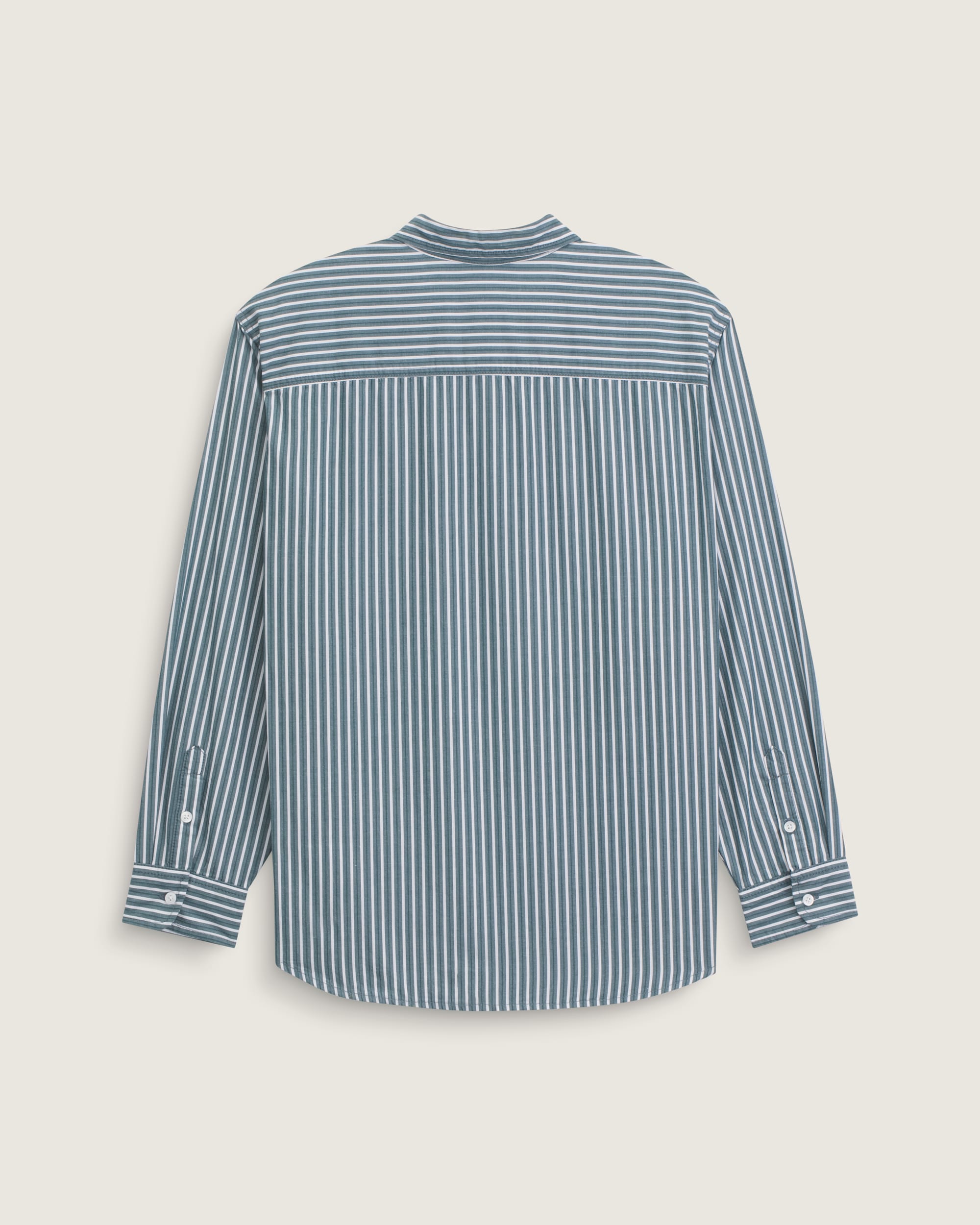 Premium Dobby Stripe Long Sleeve Shirt VANS Mossy Olive Green ALT1