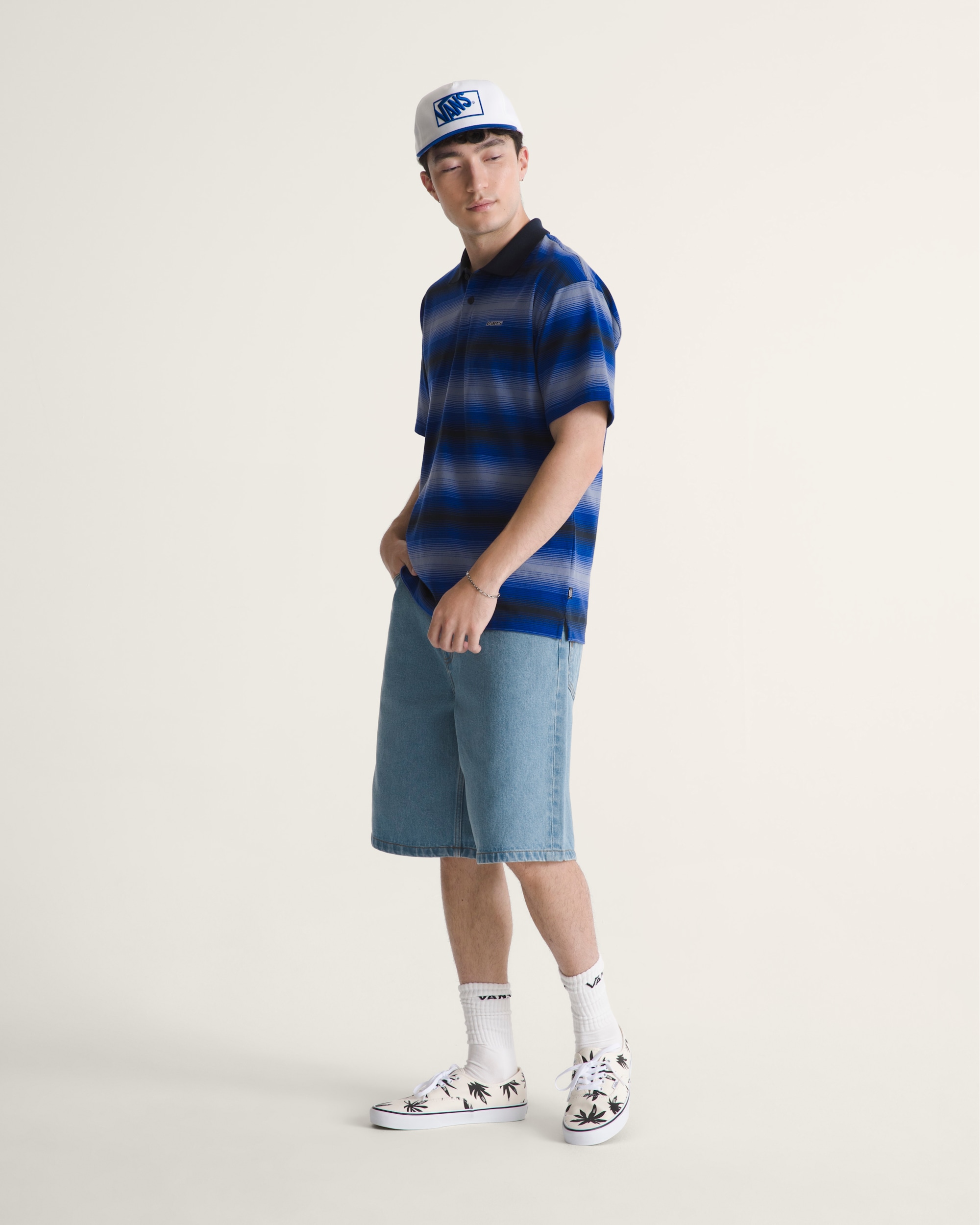 Molino Shadow Stripe Polo Shirt VANS Royal Cobalt Blue ALT4