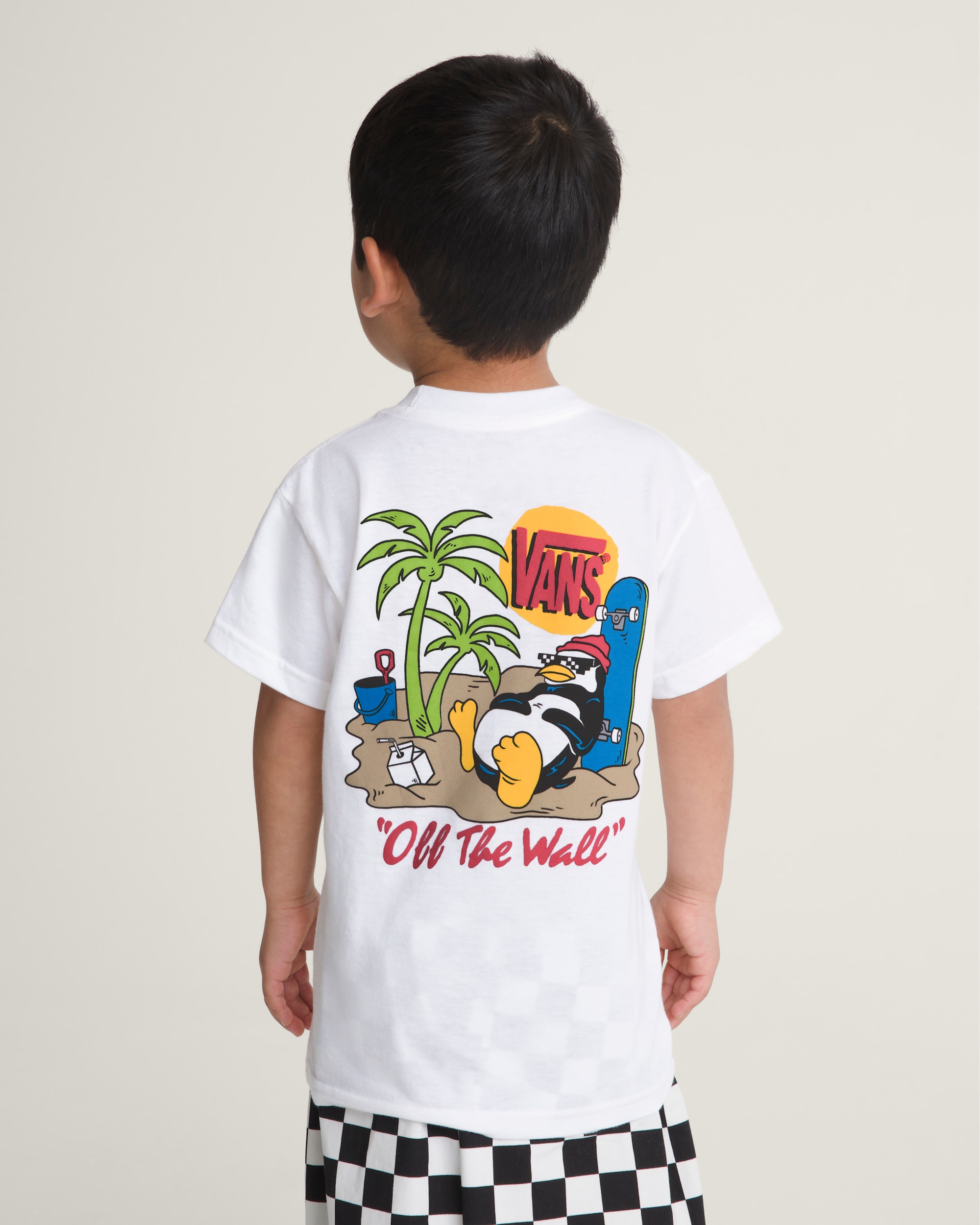 Little Kids Yolo Penguin TShirt VANS White ALT3