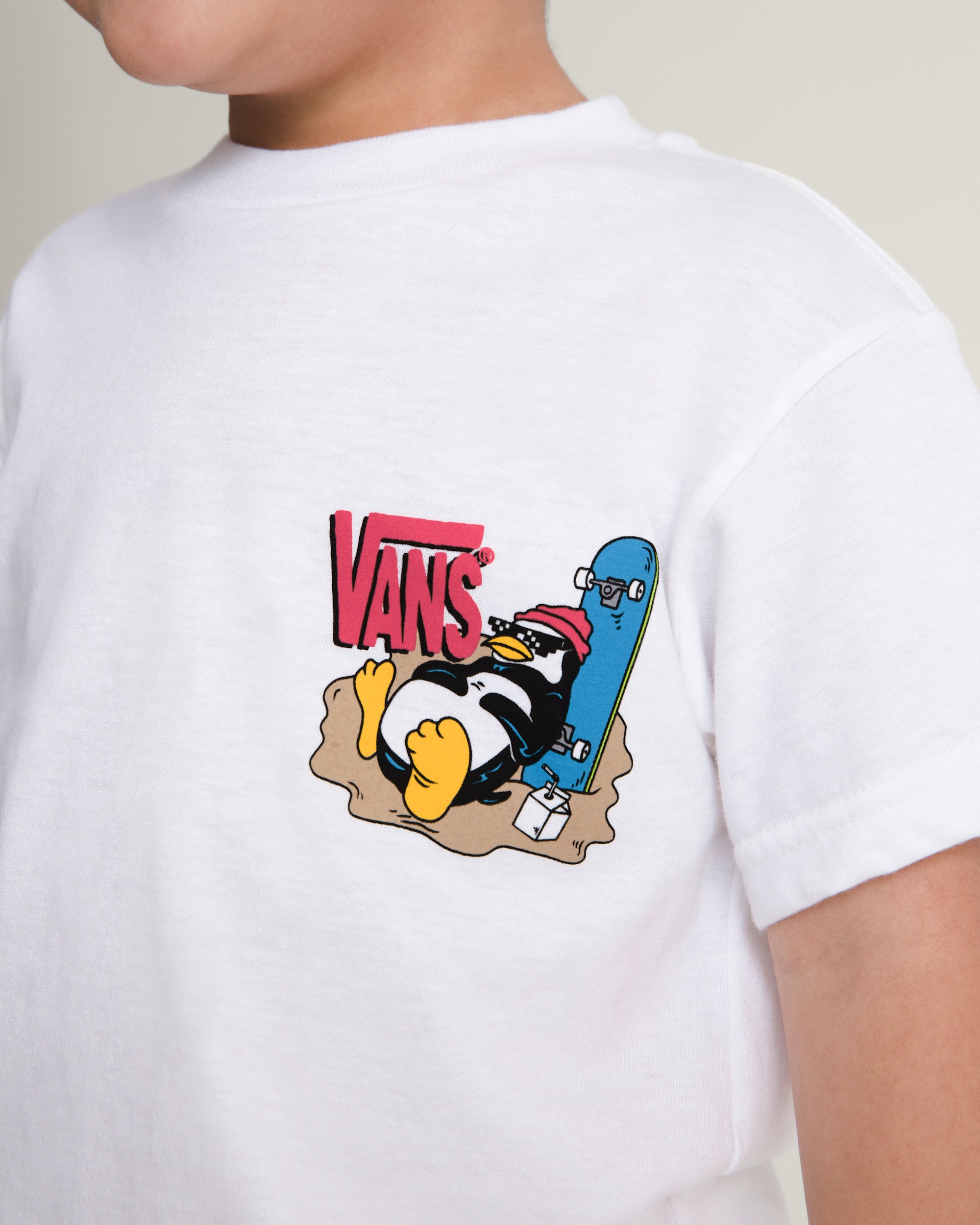 Little Kids Yolo Penguin TShirt VANS White ALT4