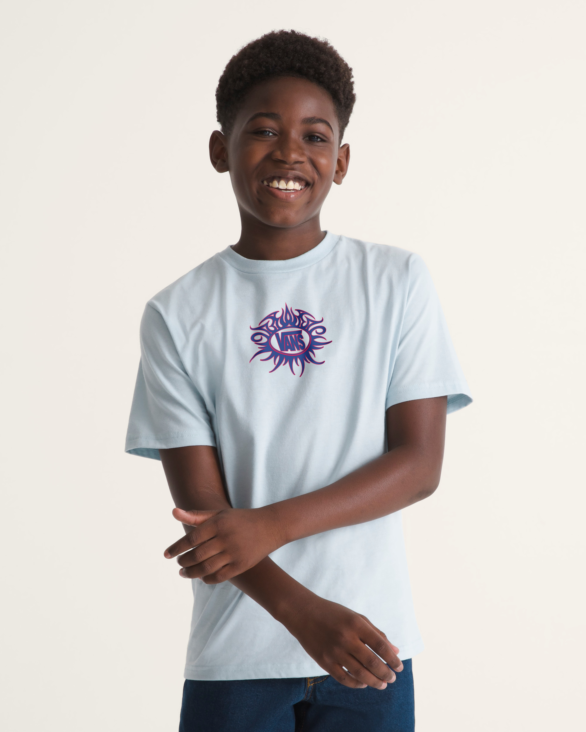 Kids Torched Logo TShirt VANS Dawn Mist Blue ALT2