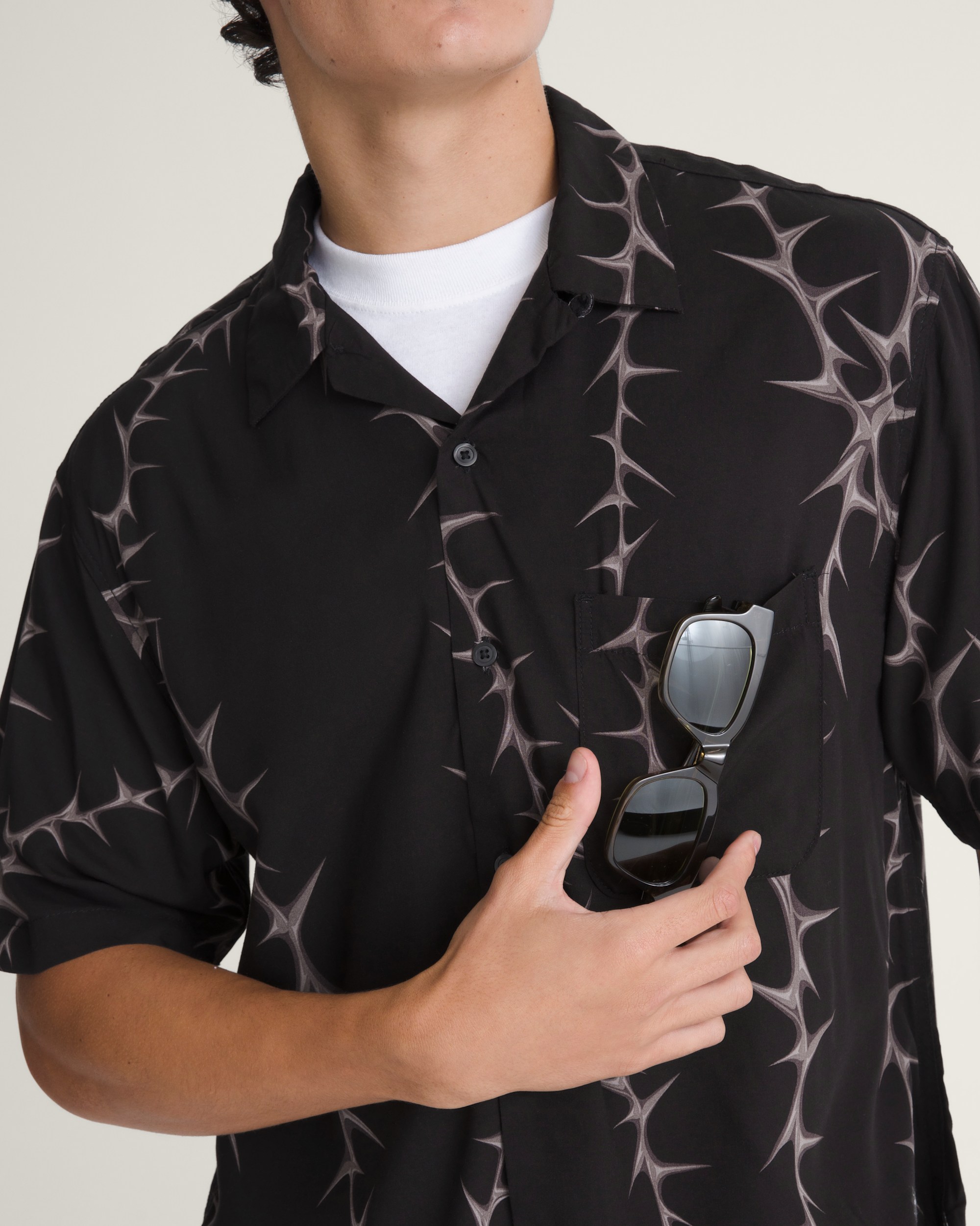 Van Doren Printed Camp Shirt VANS Black ALT4