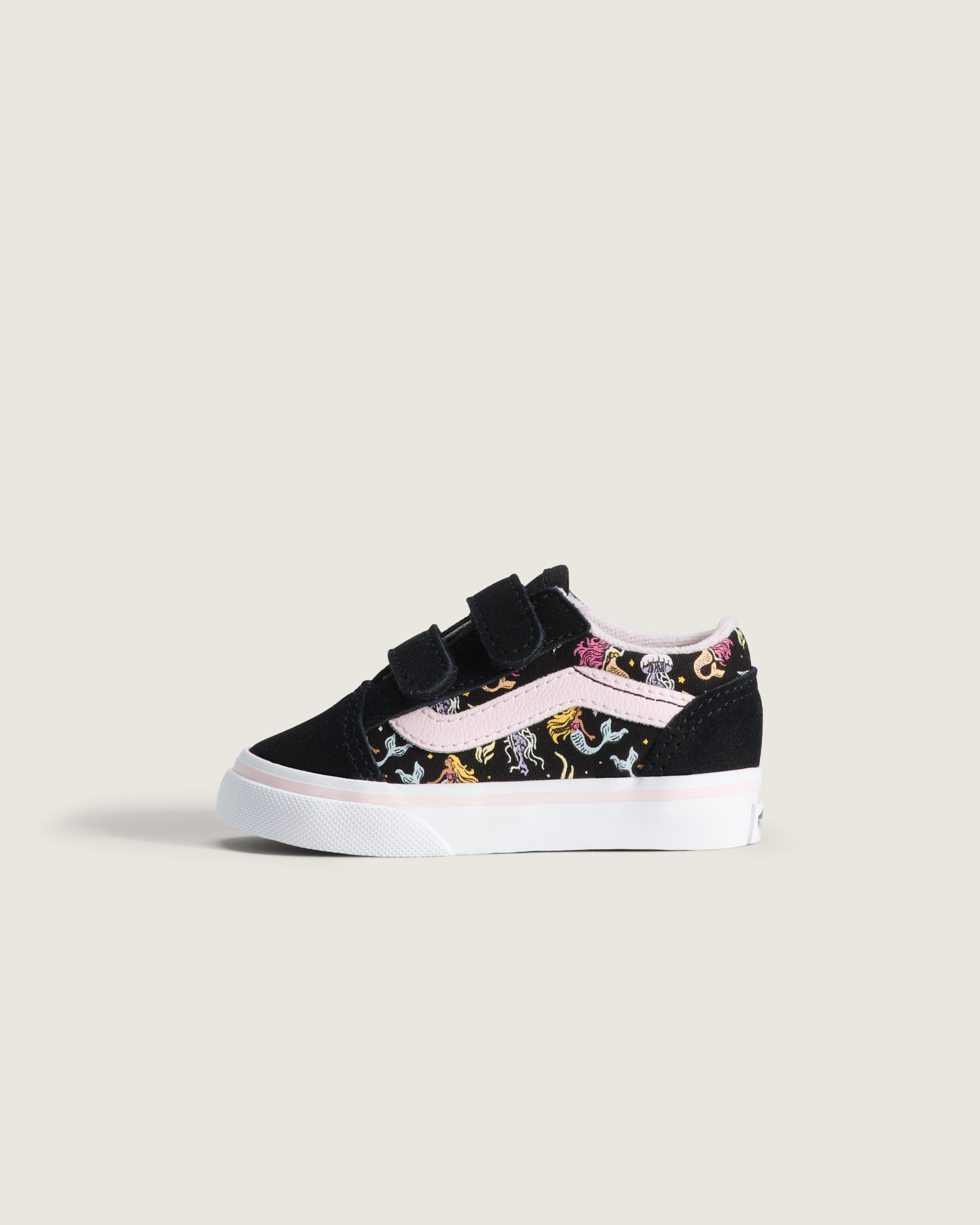 Toddler Old Skool V Shoe VANS GlowintheDark Black  Pastel Pink HERO