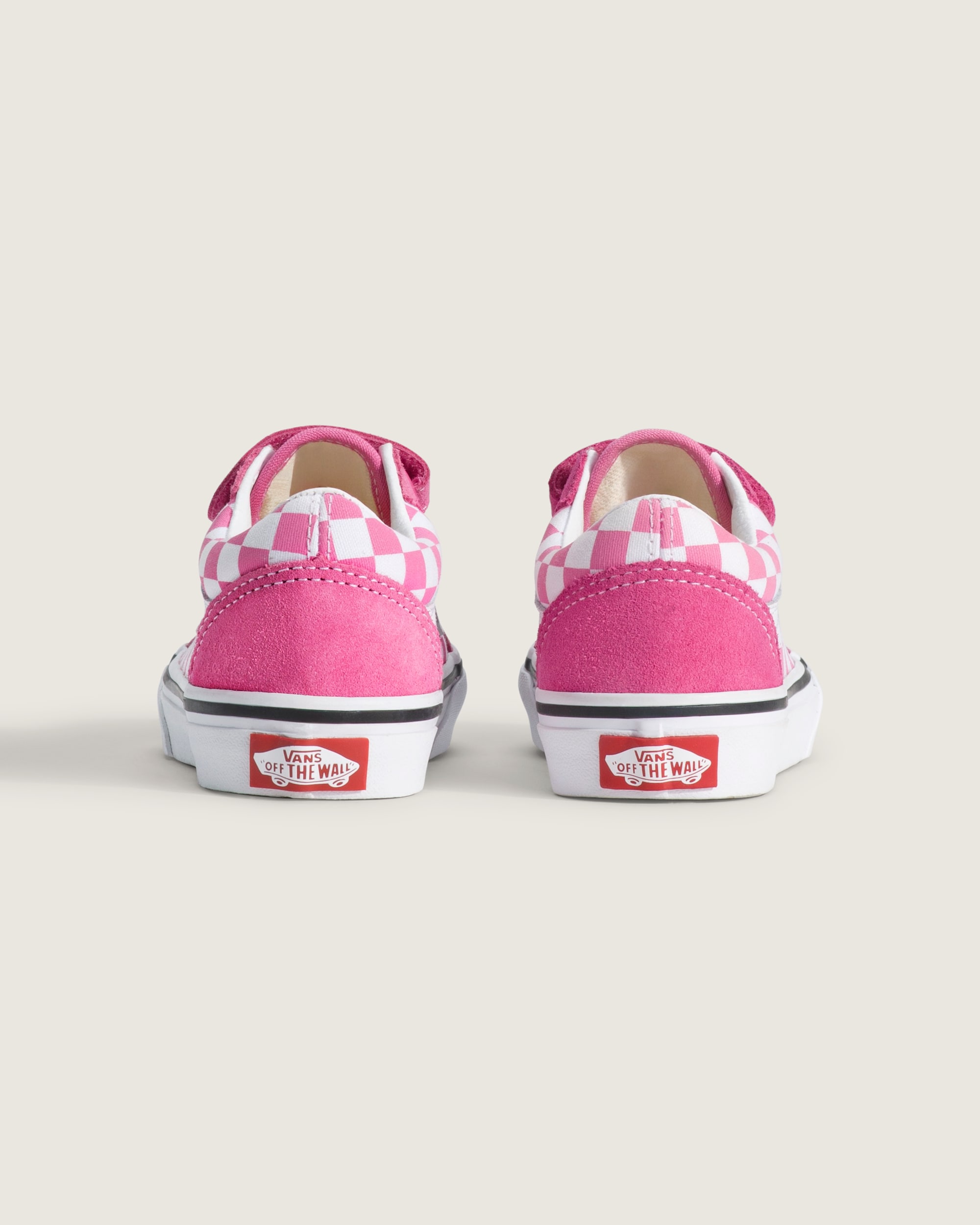 Little Kids Old Skool V Checkerboard Shoe VANS Checkerboard Fizz Pink ALT3