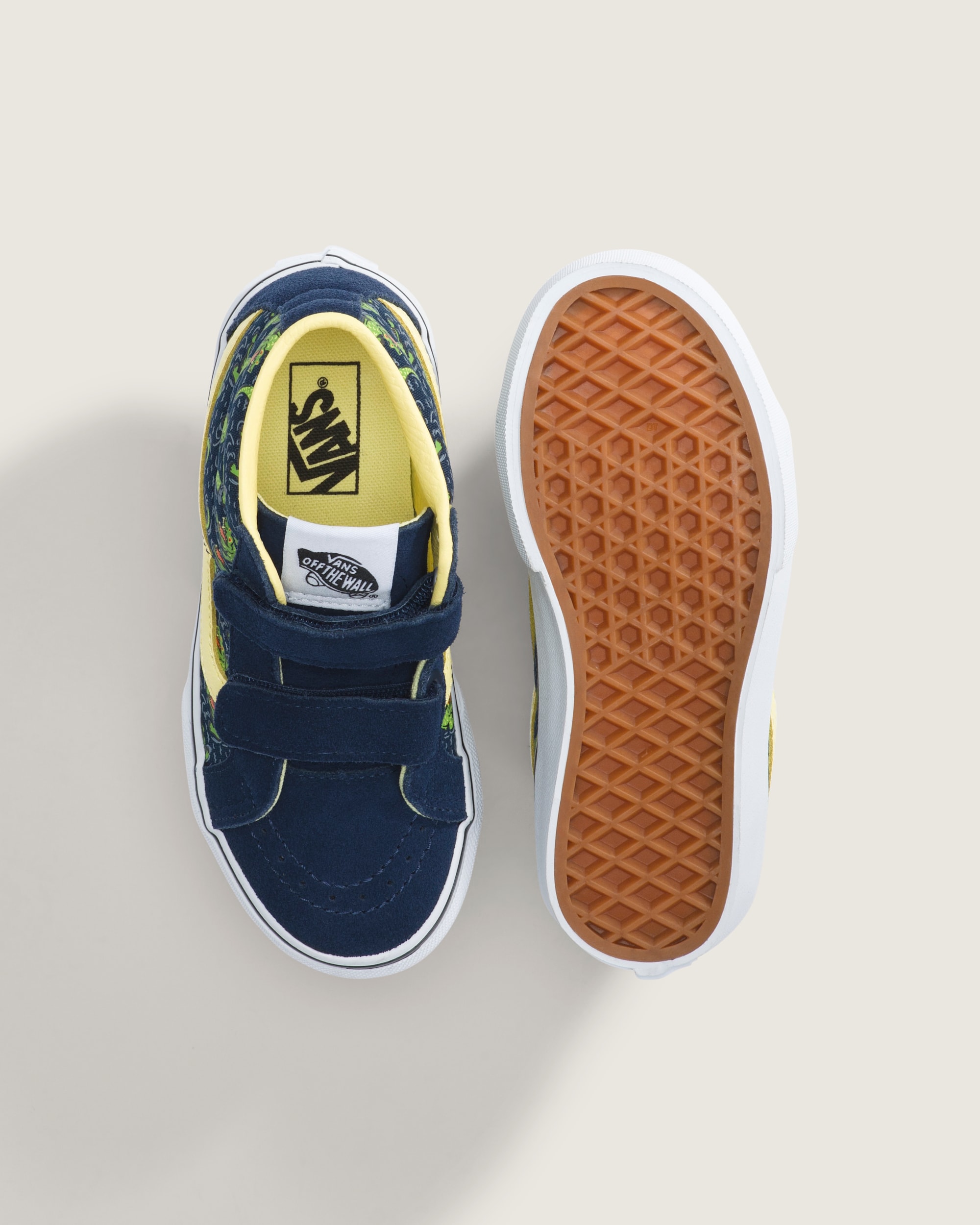 Little Kids Sk8Mid V Shoe VANS GlowintheDark Navy Blue  Yellow ALT2