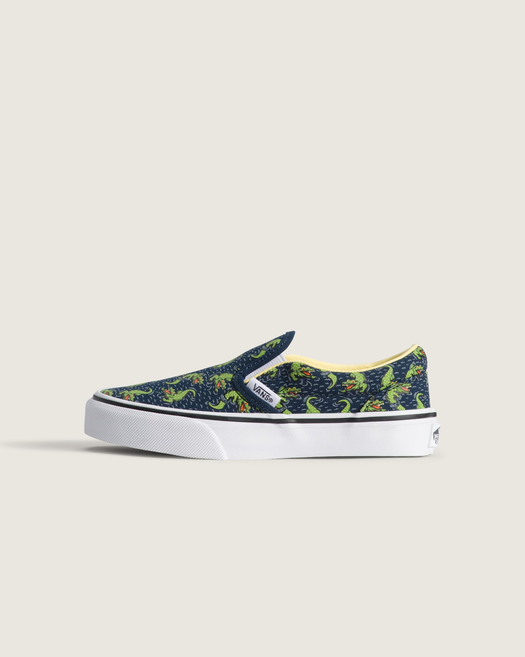 Little Kids Classic SlipOn Shoe VANS GlowintheDark Navy Blue  Yellow HERO