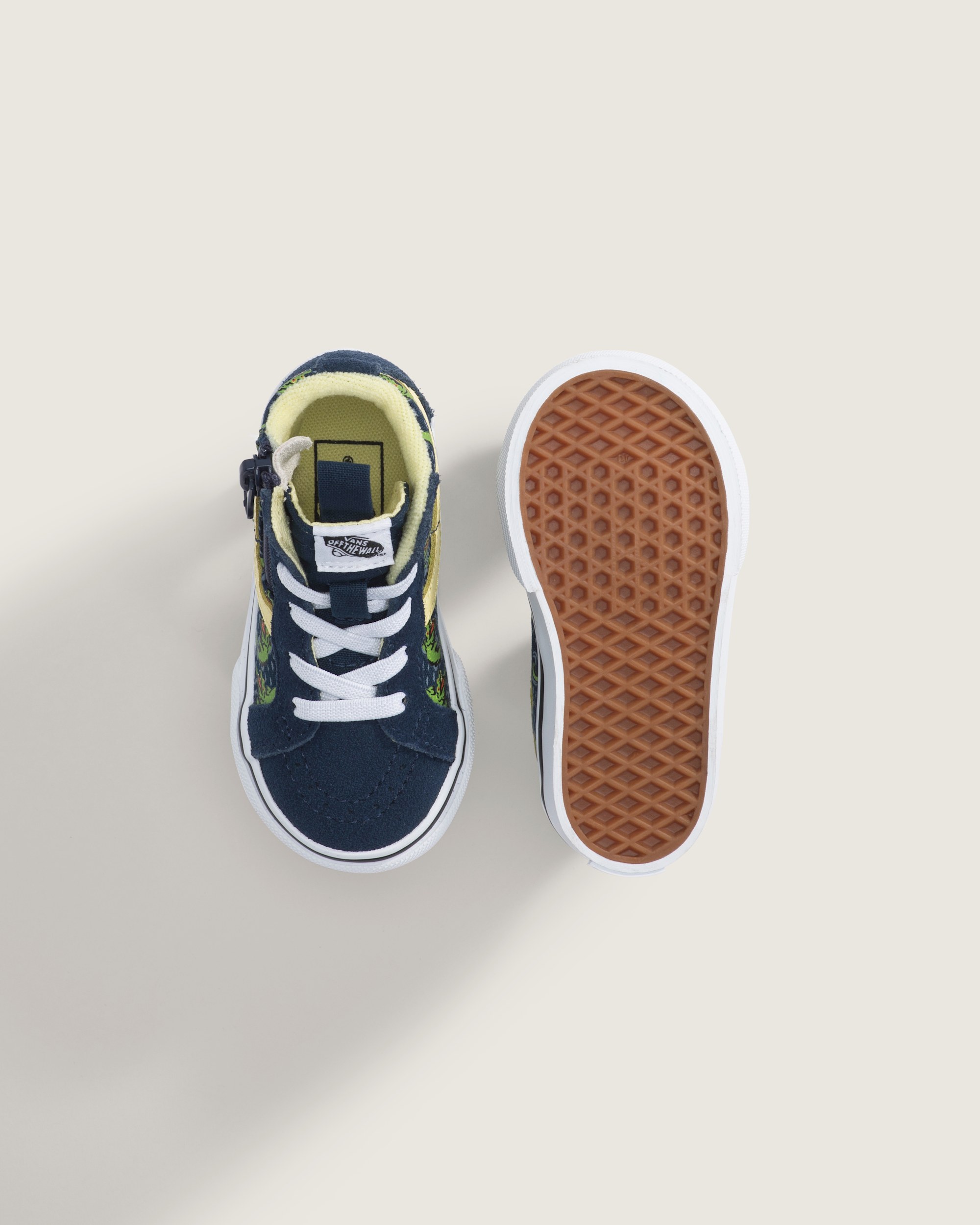 Toddler Sk8Hi Side Zip Shoe VANS GlowintheDark Navy Blue  Yellow ALT3