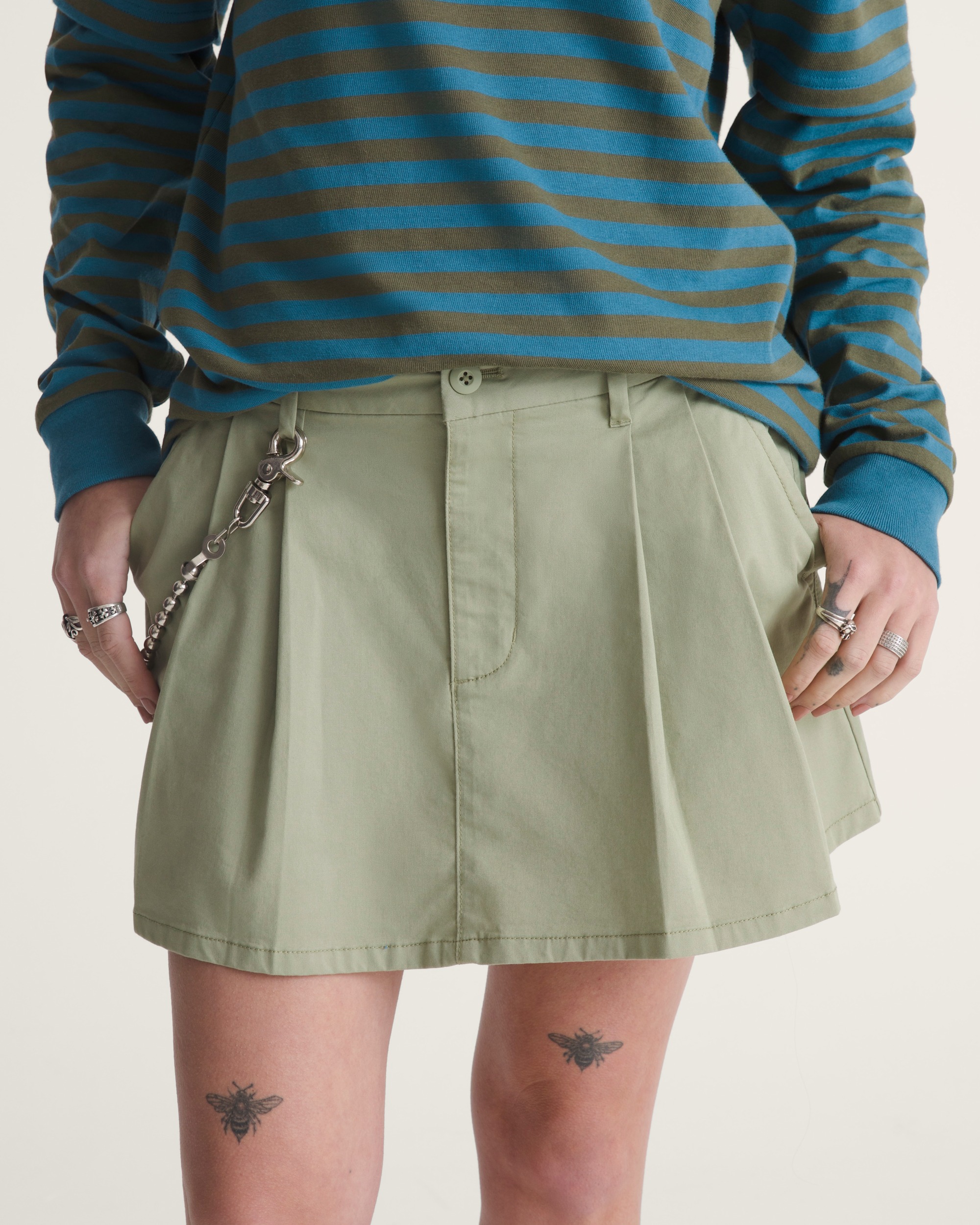 Authentic Chino Mini Skirt VANS Soft Sage Green HERO