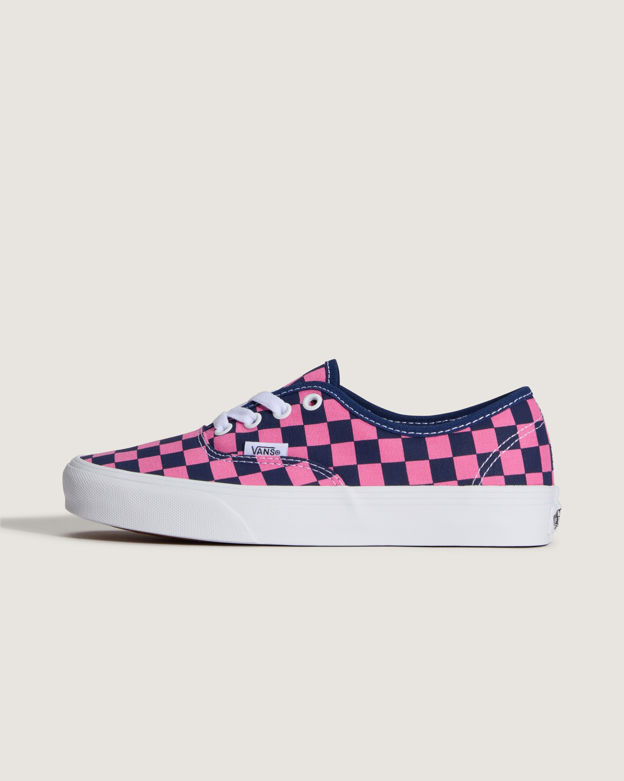 Authentic Checkerboard Shoe VANS Checkerboard Deep Indigo Blue  Fizz Pink HERO