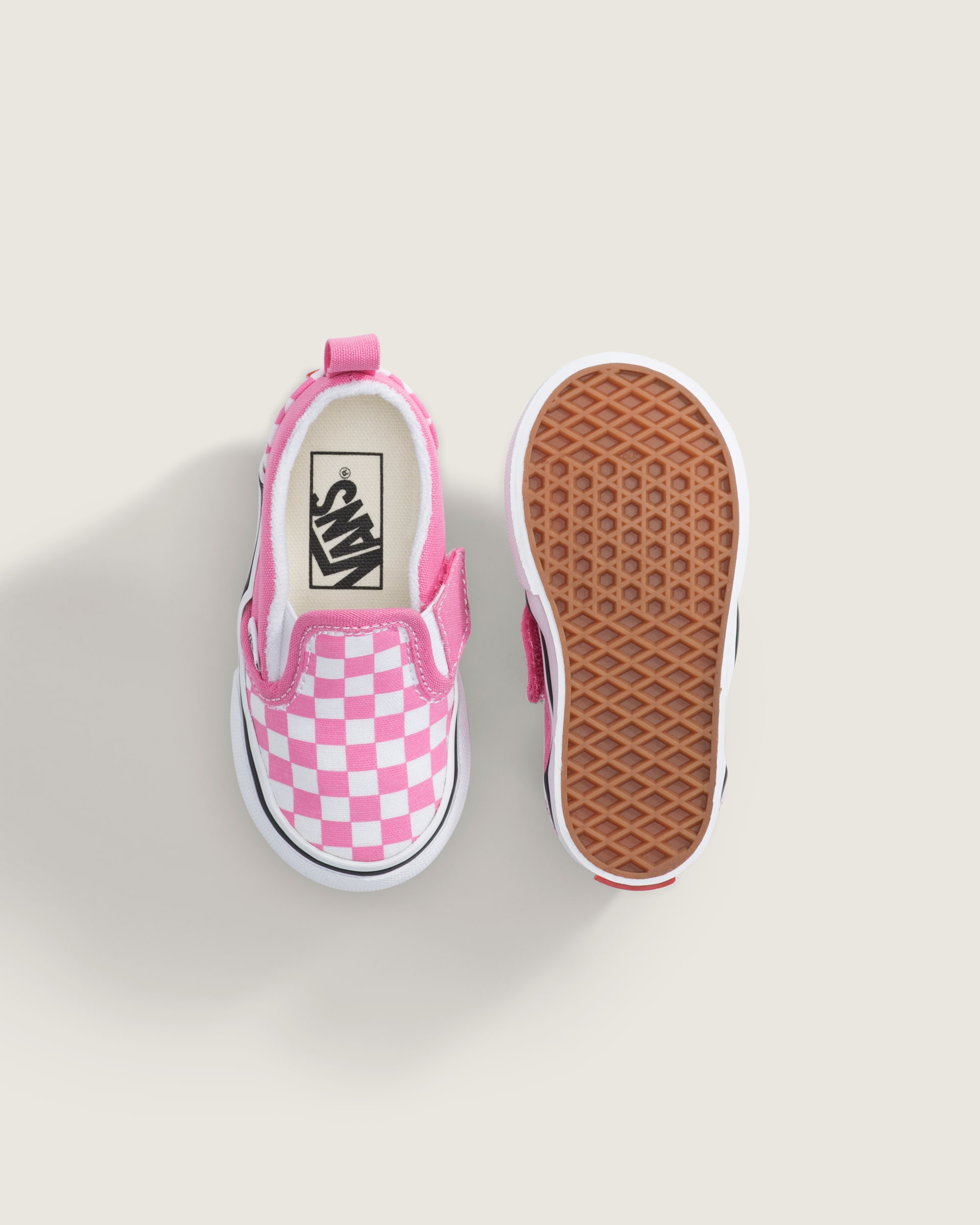 Toddler Classic SlipOn V Checkerboard Shoe VANS Checkerboard Fizz Pink ALT2