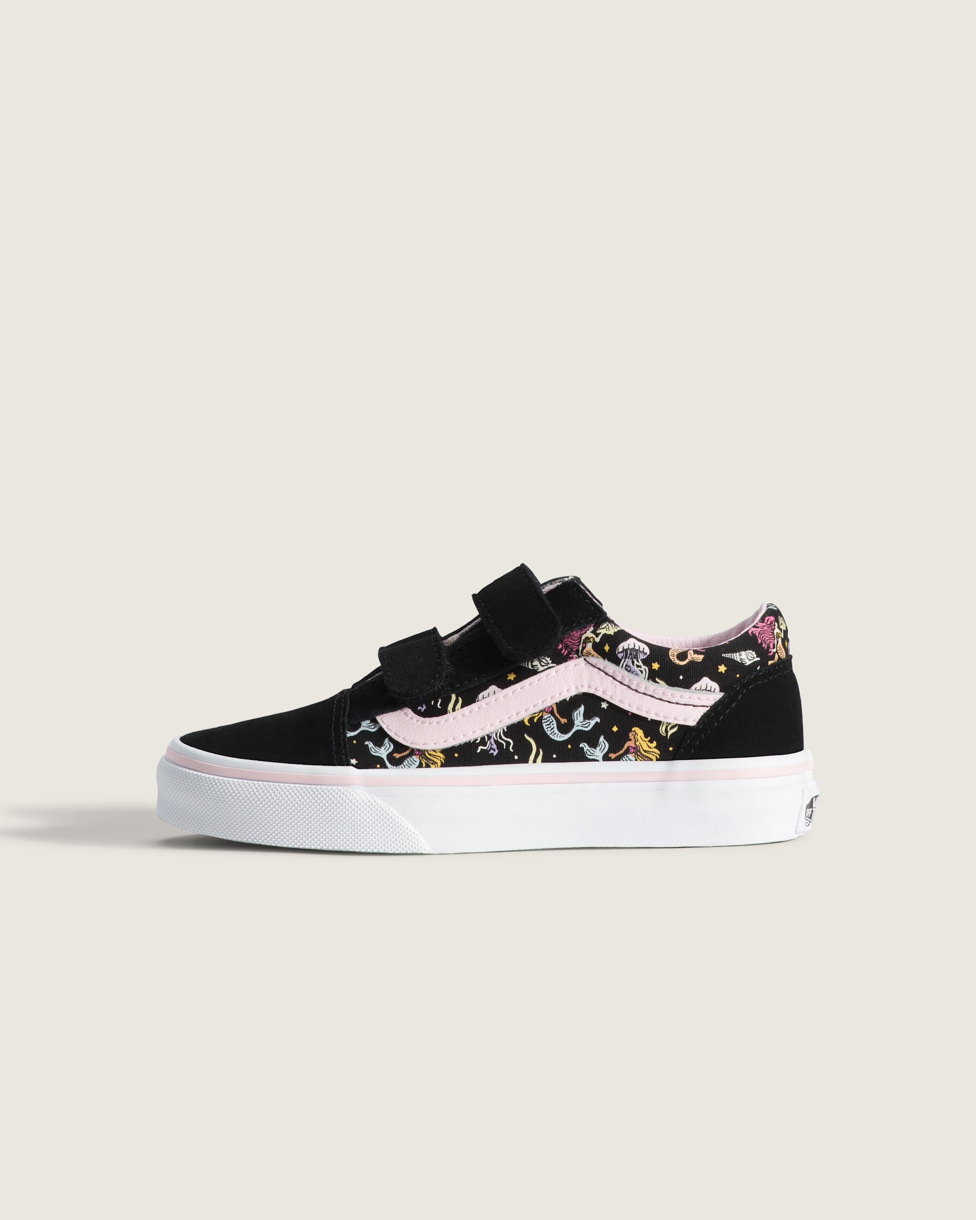Little Kids Old Skool V Shoe VANS GlowintheDark Black  Pastel Pink HERO