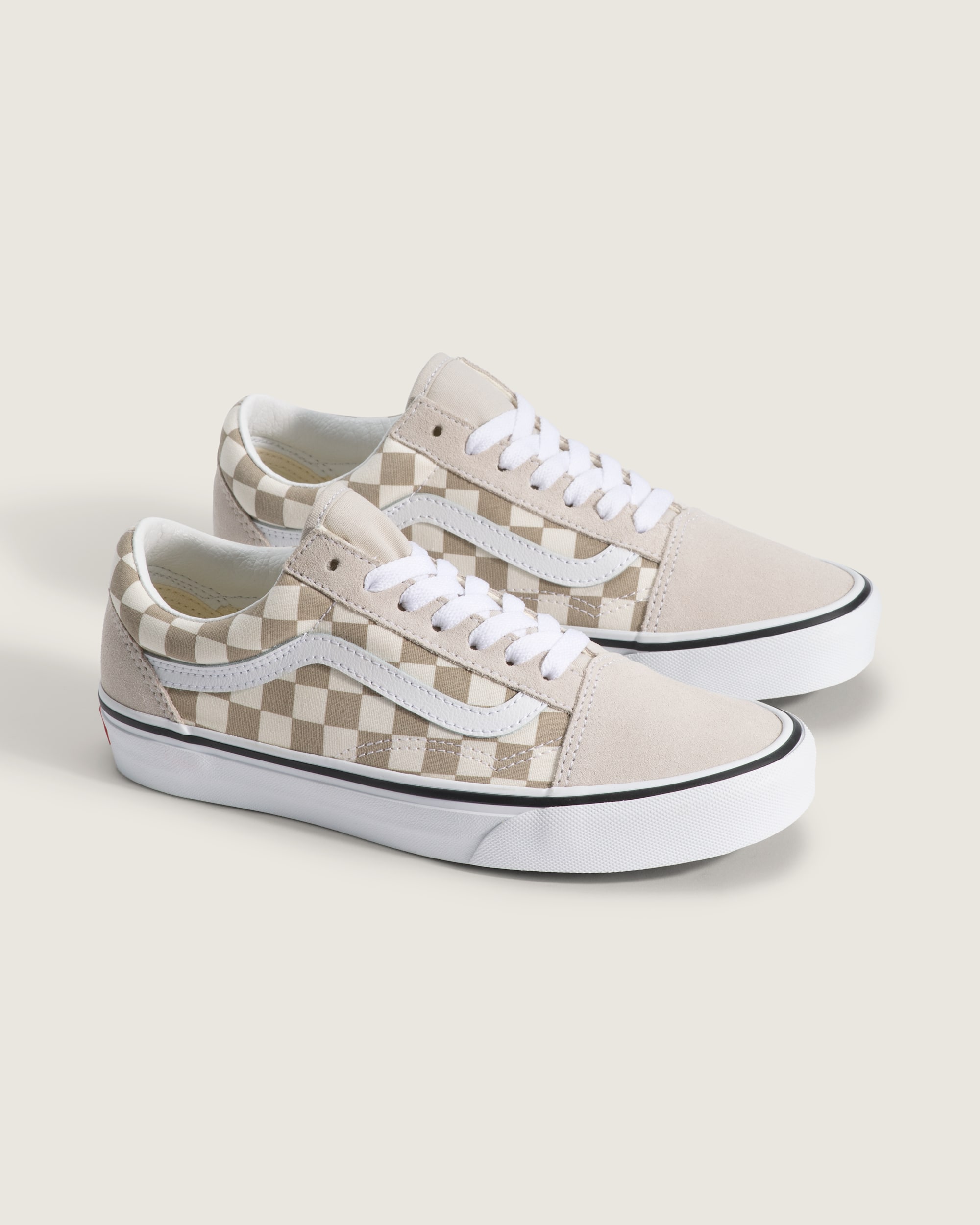 Old Skool Checkerboard Shoe VANS Checkerboard Oatmeal Beige ALT1