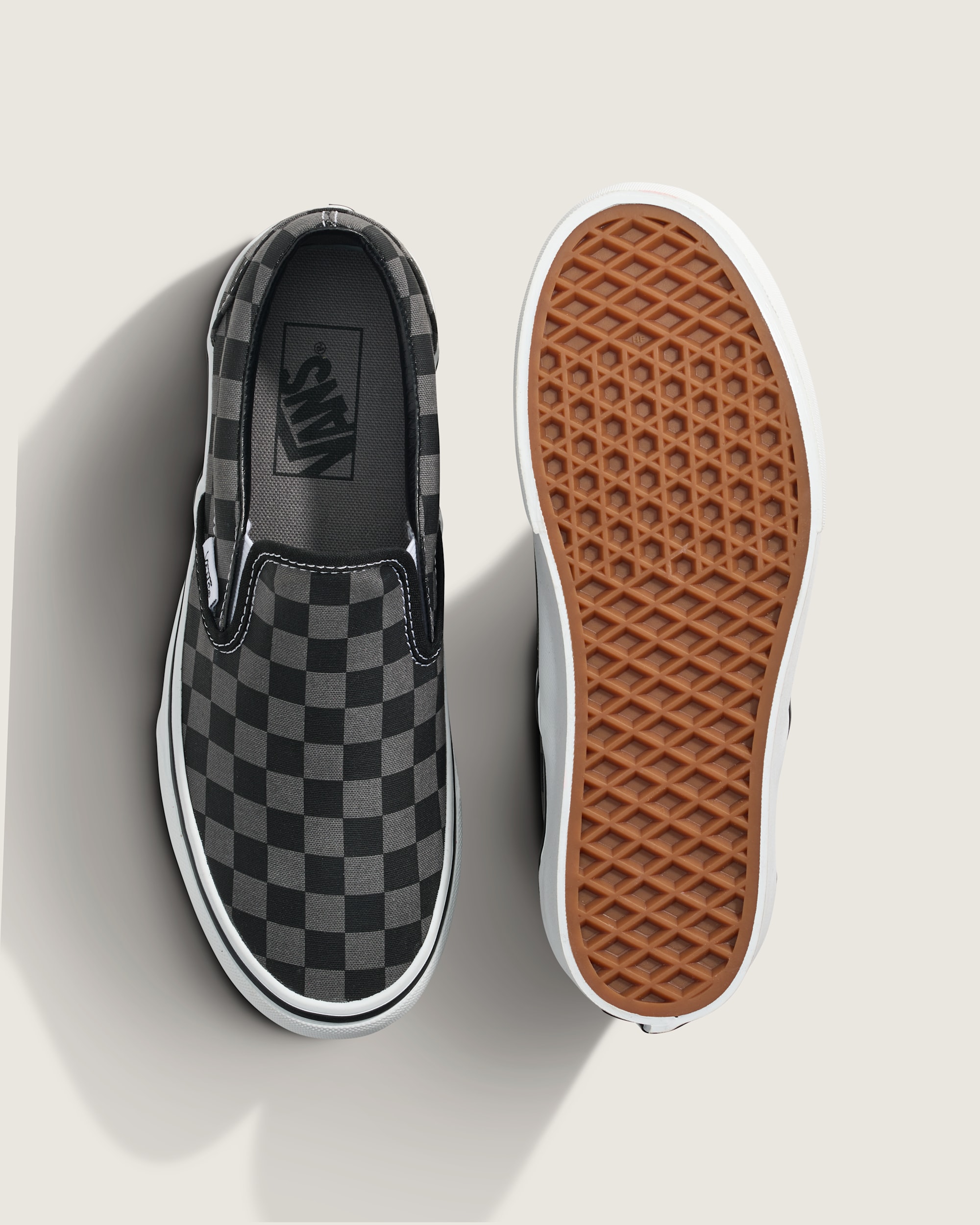 Classic SlipOn Platform Checkerboard Shoe VANS Checkerboard Black  Pewter Grey ALT2