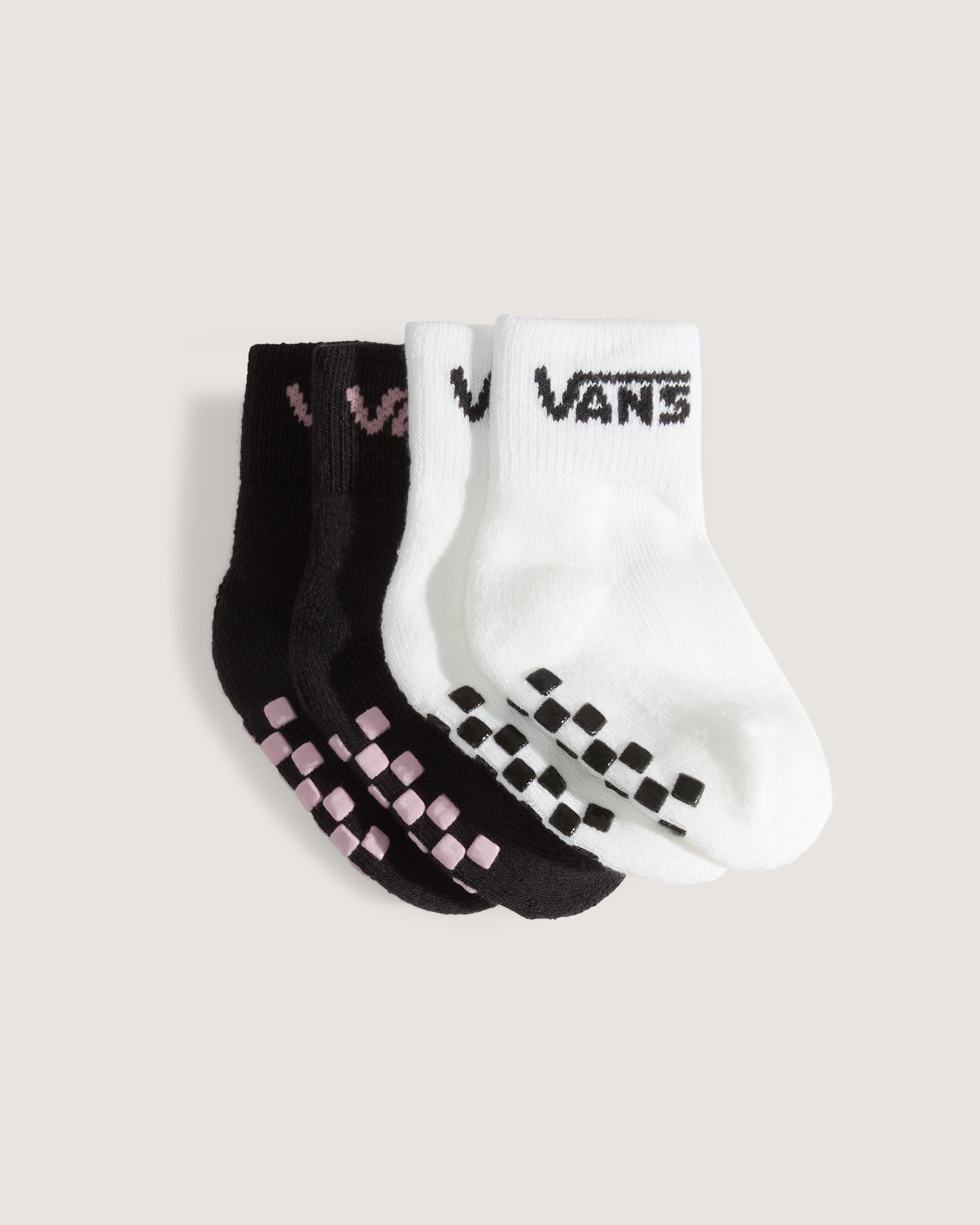 Infant Classic Crew Checkerboard Socks VANS Misty Mauve Red ALT1