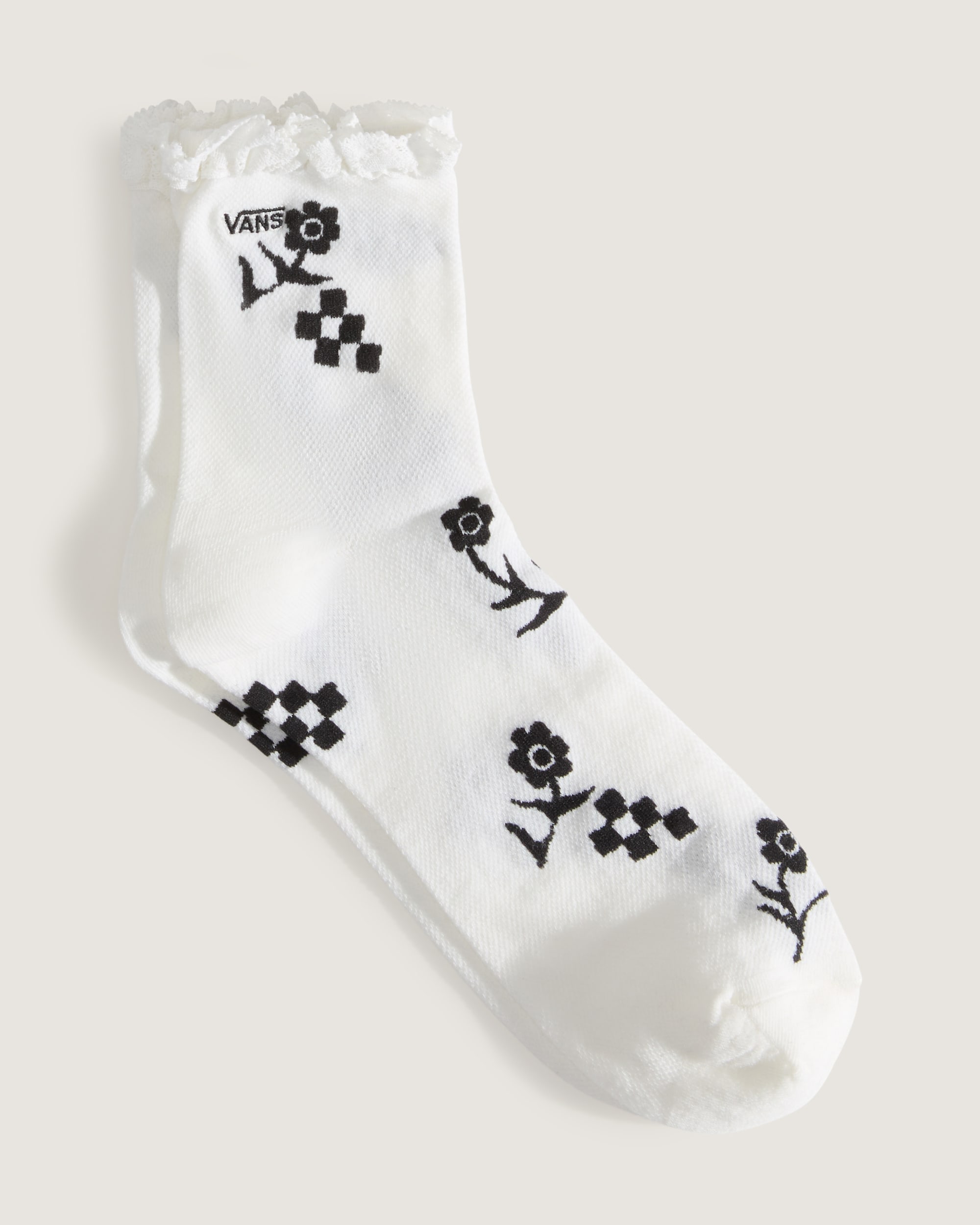 Sereno Lace Crew Socks VANS Marshmallow White  Black ALT1