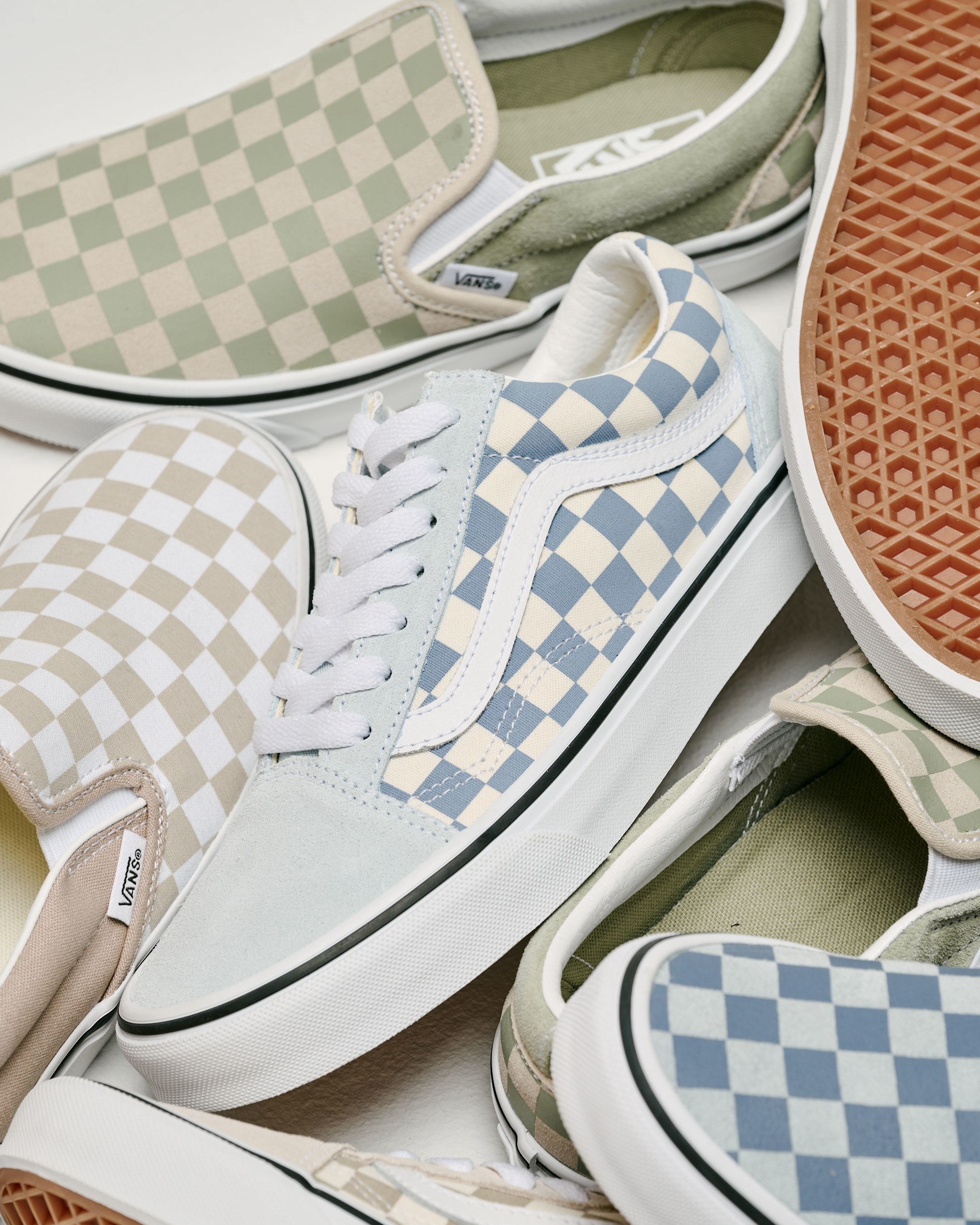 Chaussure Old Skool Checkerboard VANS Checkerboard bleu Dawn Mist ALT6