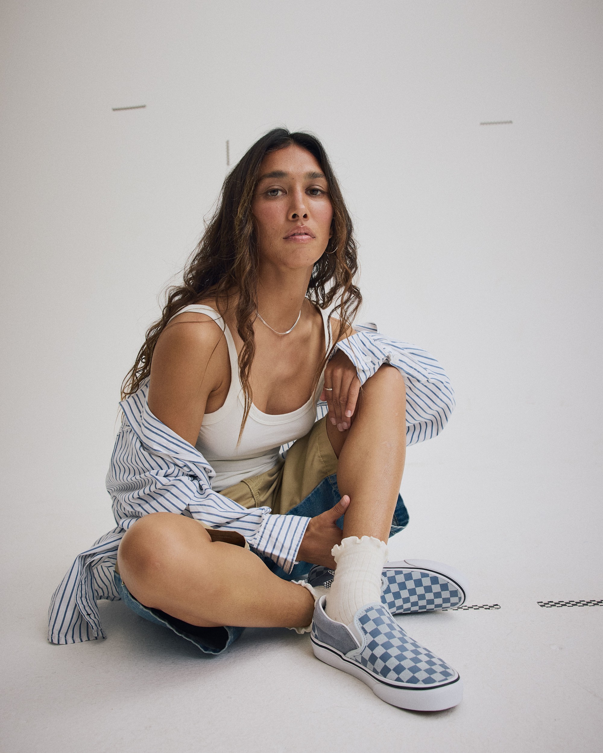 Classic SlipOn VANS CHECKERBOARD LIGHT BLUE ALT4