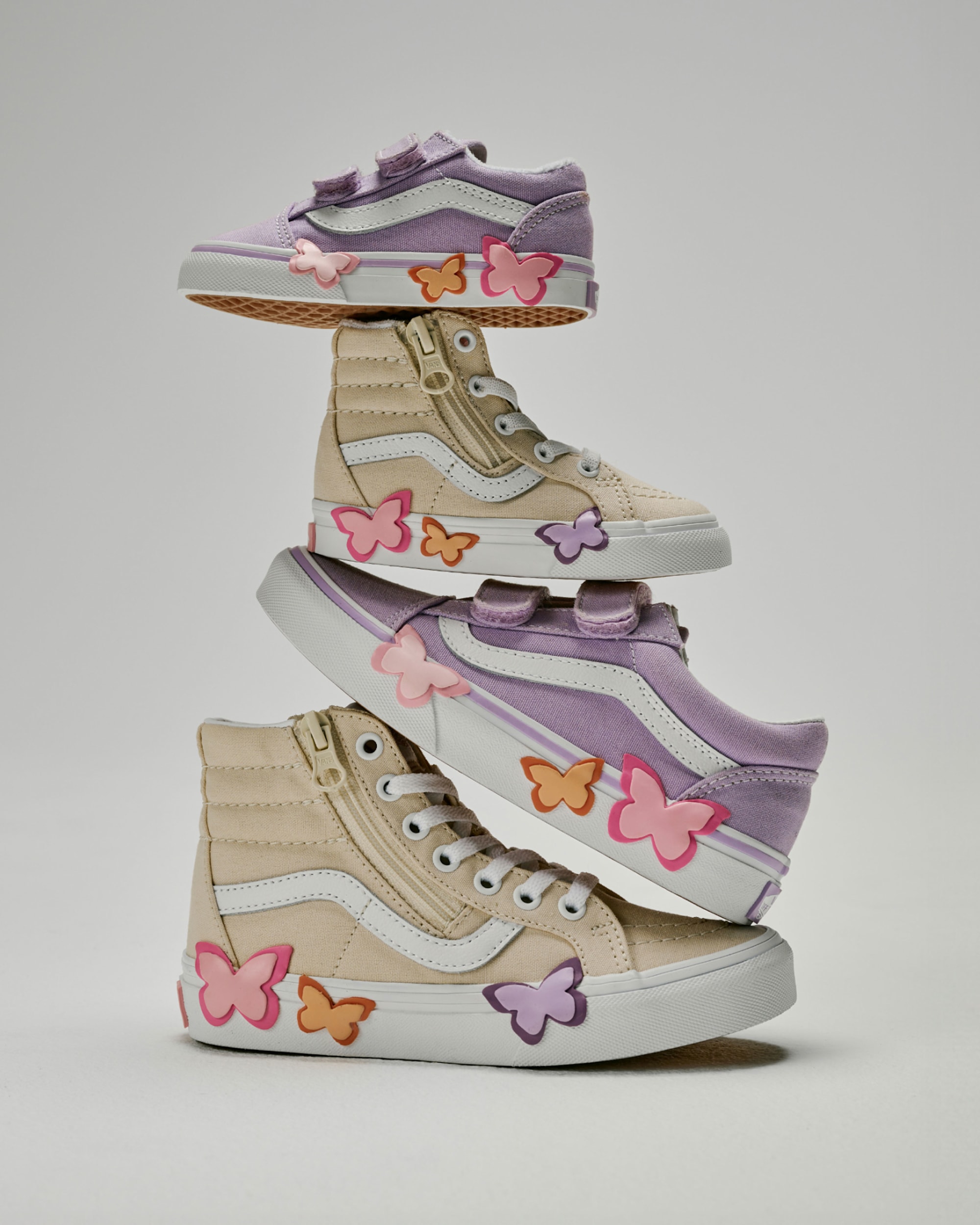 Little Kids Sk8Hi Side Zip Shoe VANS Turtledove White ALT4