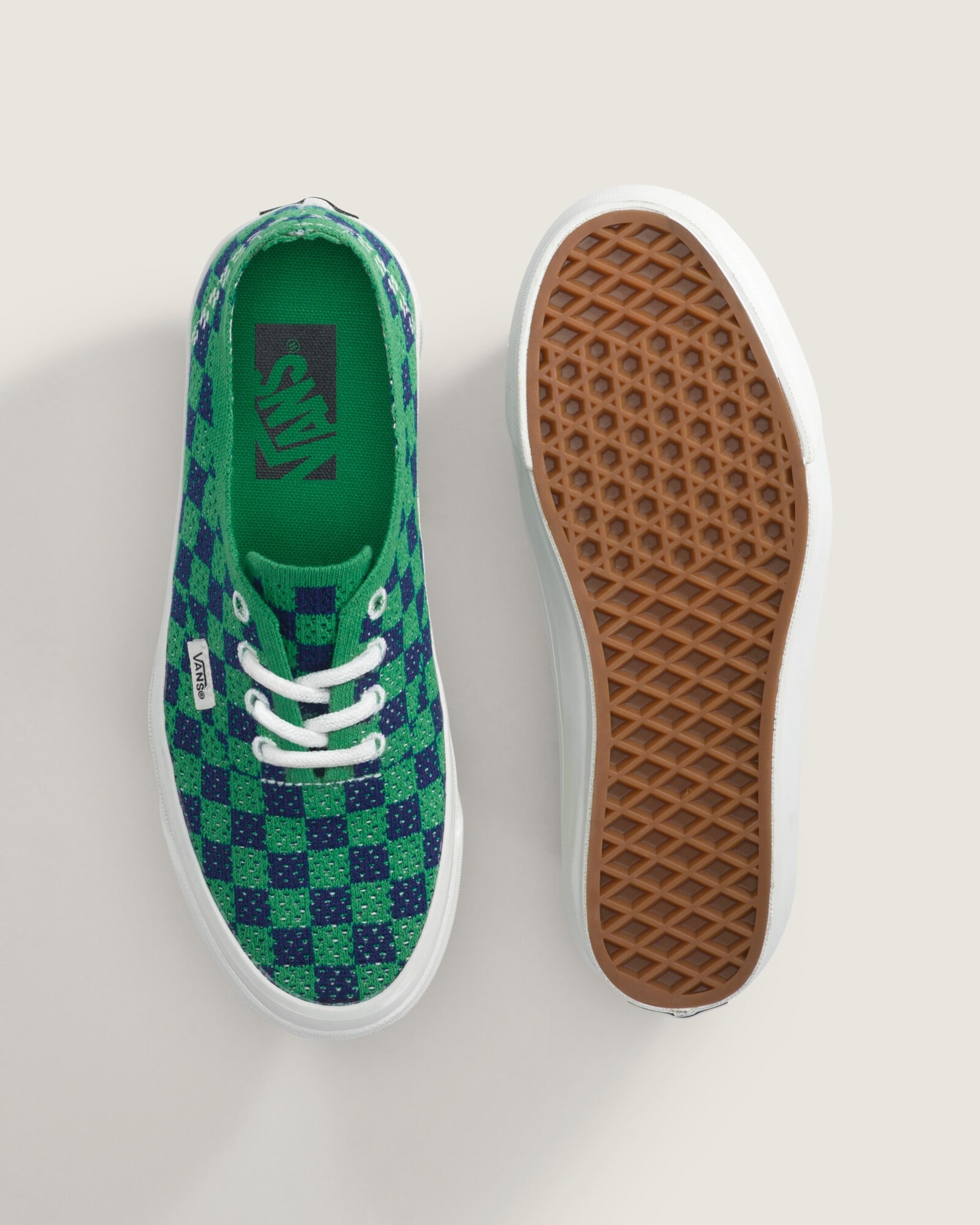 Premium Authentic Checkerboard Shoe VANS Checkerboard Green  Navy Blue ALT3