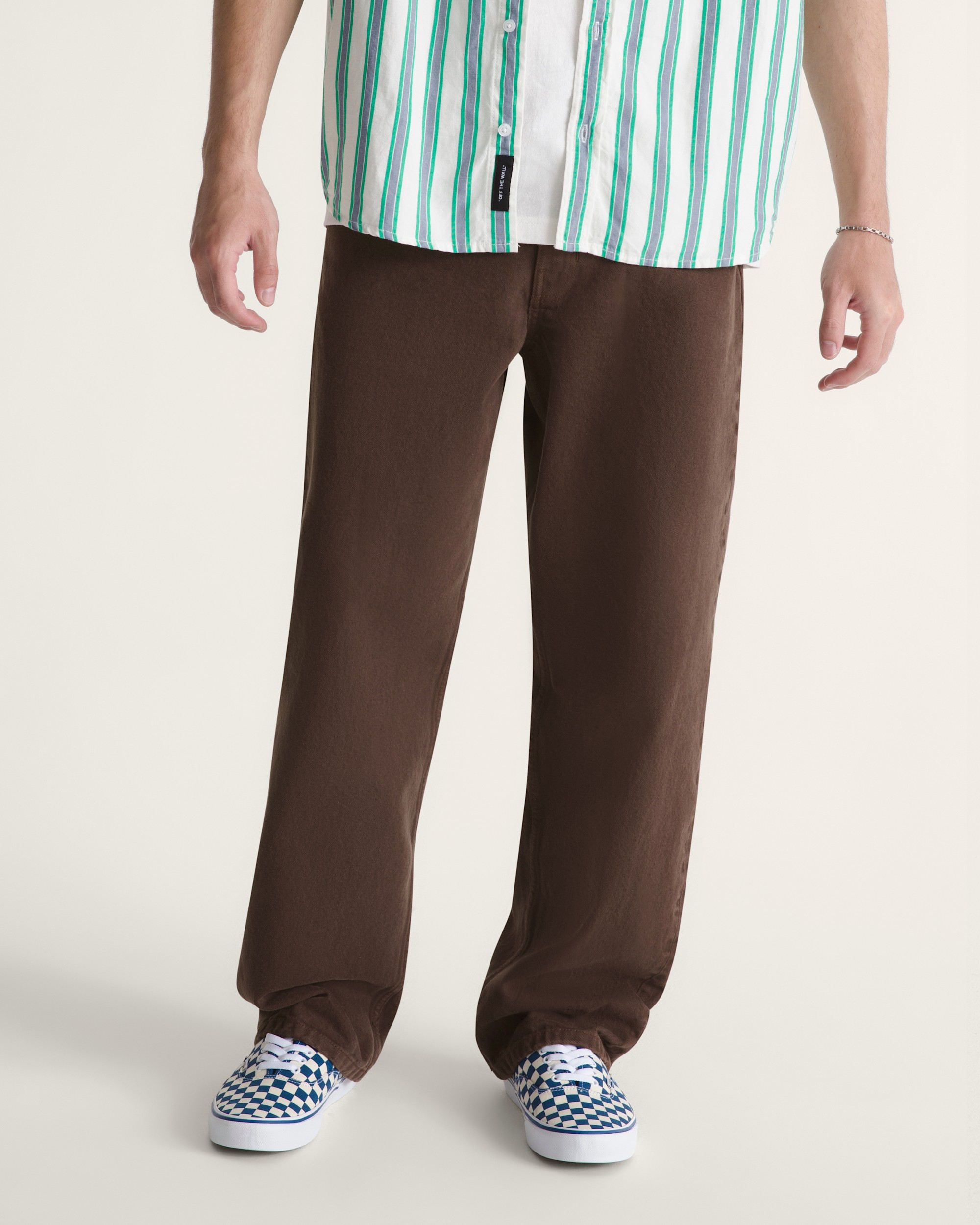 Pantalon en denim Check5 ample VANS Brun fonc ALT1