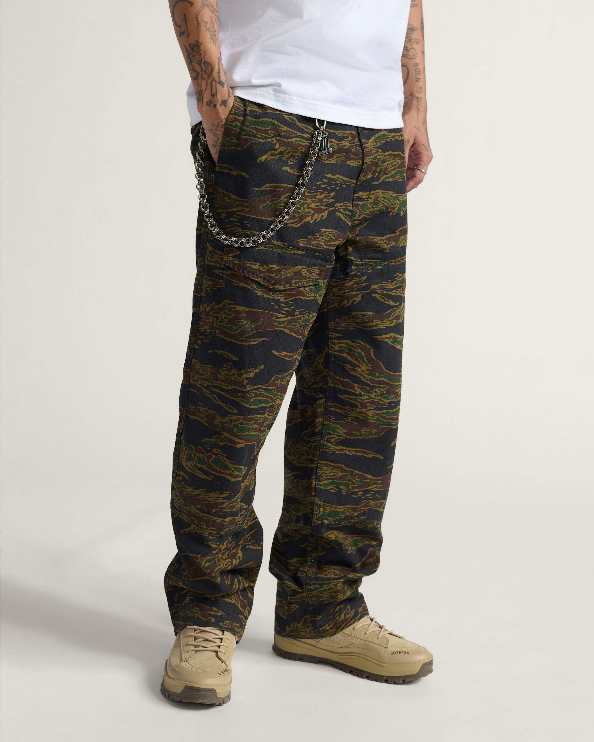 Skate Loose Cargo Pants by Atiba Jefferson VANS Atiba Camo Black HERO
