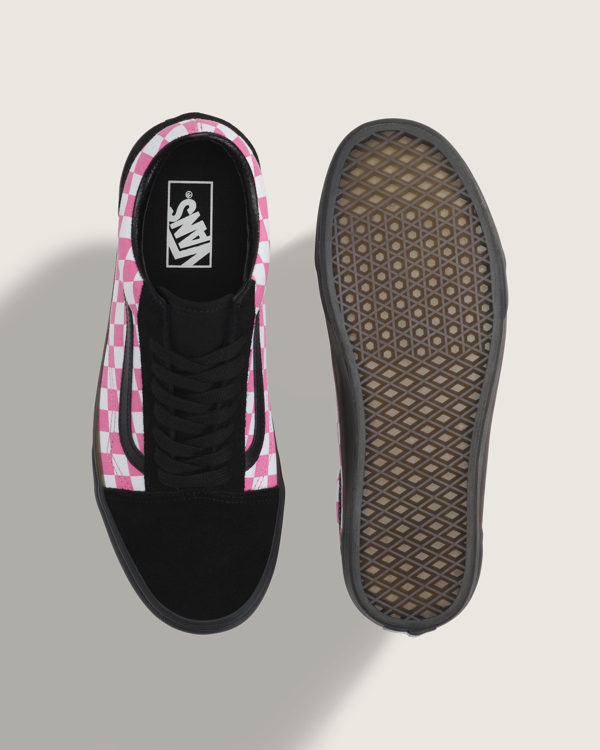 Old Skool Checkerboard Shoe VANS Checkerboard Black  Fizz Pink ALT2