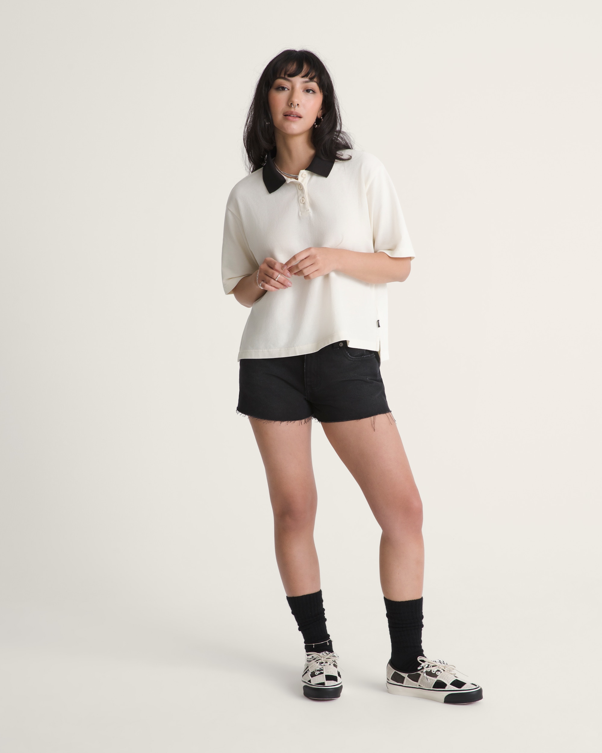 Check5 Low Rise Mini Shorts VANS Rinse Black ALT1