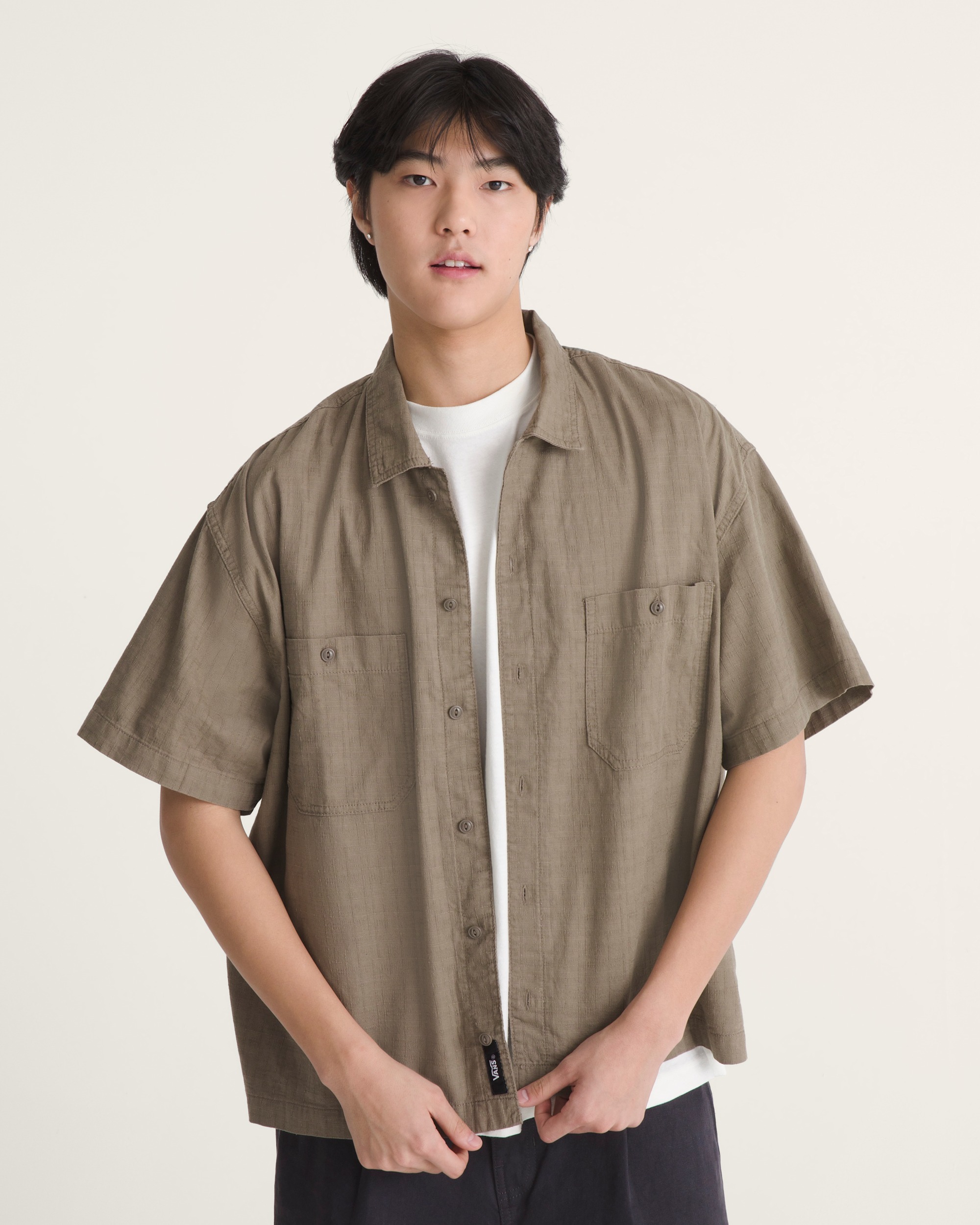 Larkspur Solid Shirt VANS Bungee Cord Brown ALT2