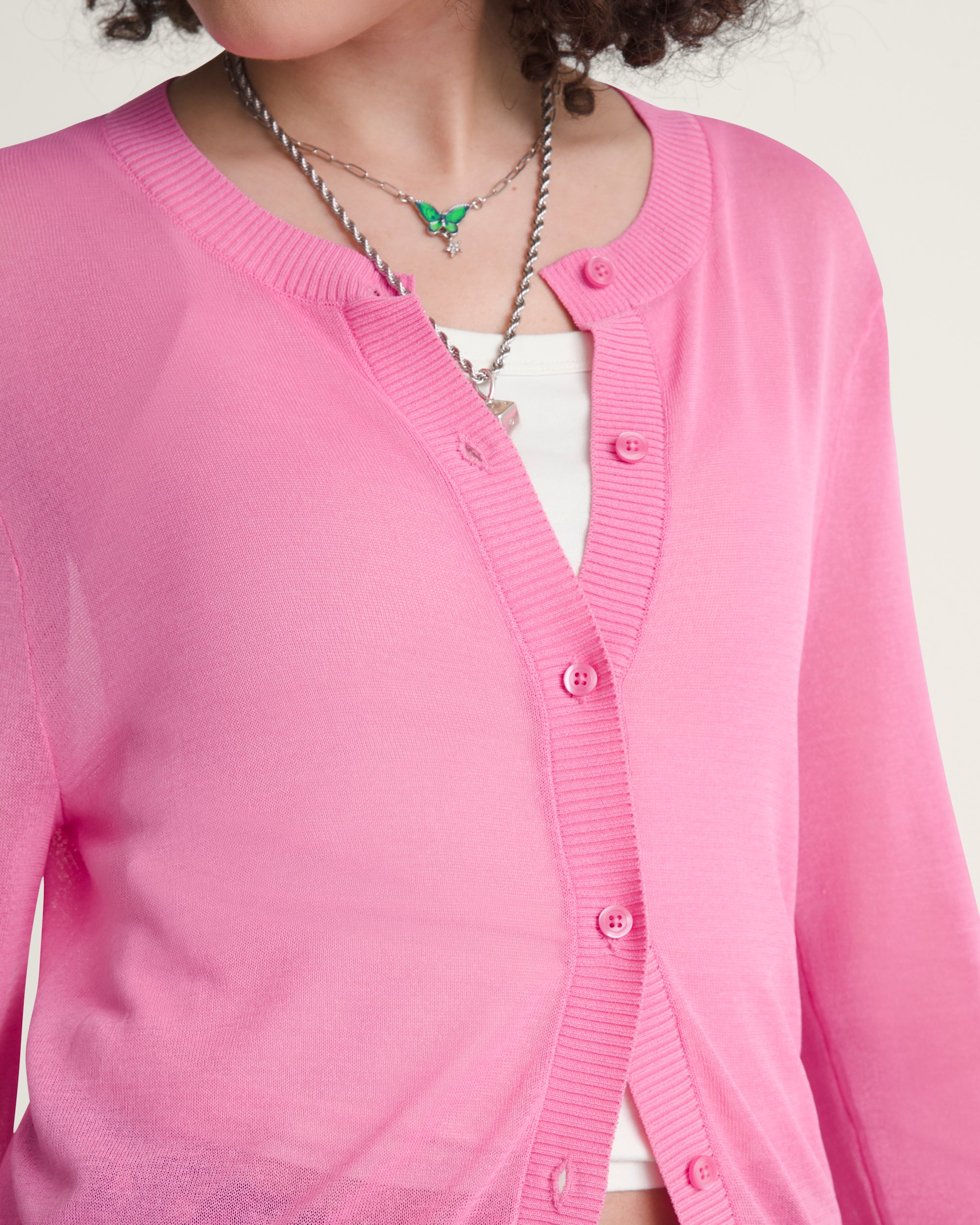 Dolly Sheer Cardigan Sweater VANS Fizz Pink ALT3