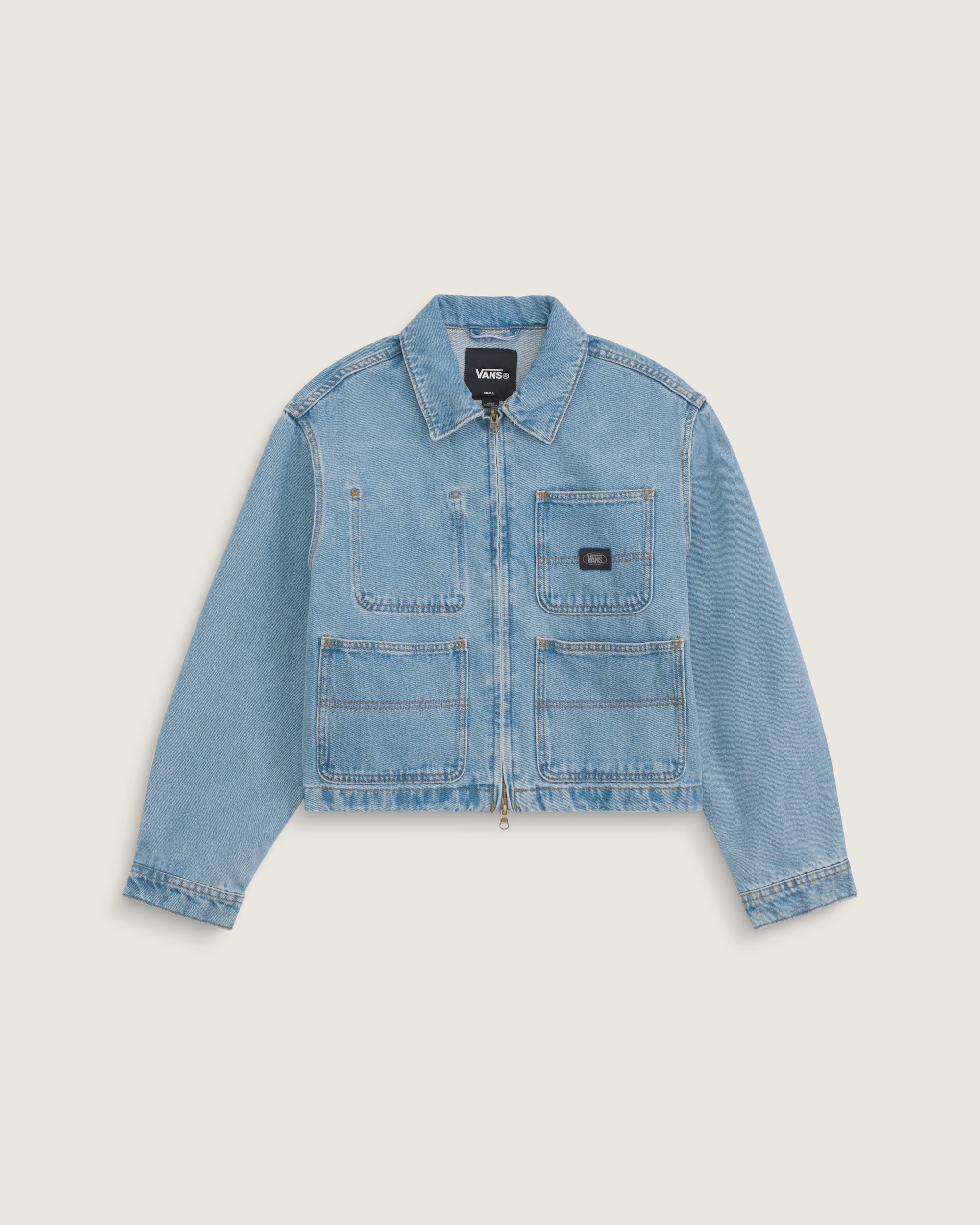 Emily Boxy Work Wear Jacket VANS Stonewash Blue HERO
