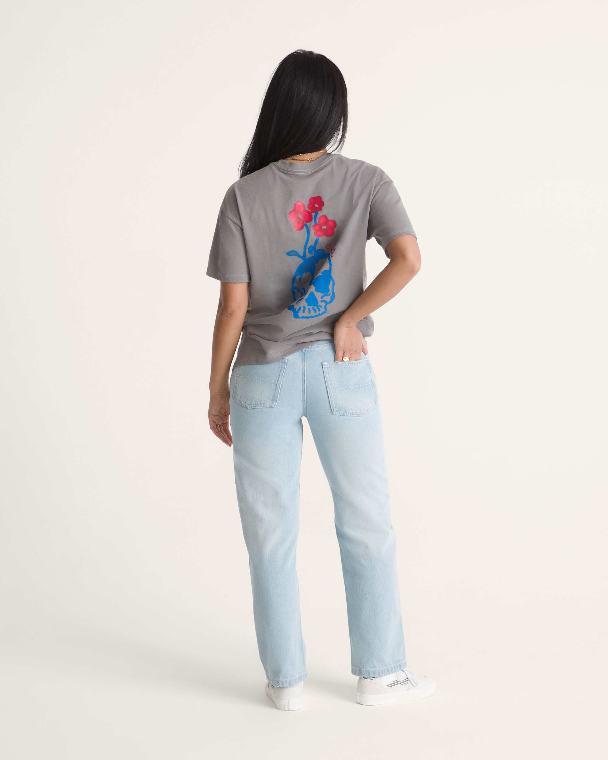 Check5 Mid Rise Straight Pants VANS Light Stonewash Blue ALT4