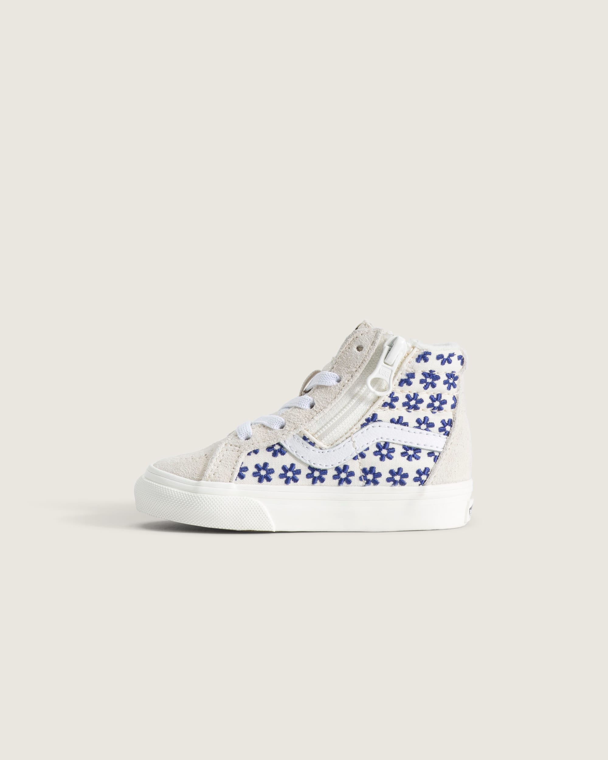 Toddler Sk8Hi Side Zip Shoe VANS White  True Blue HERO