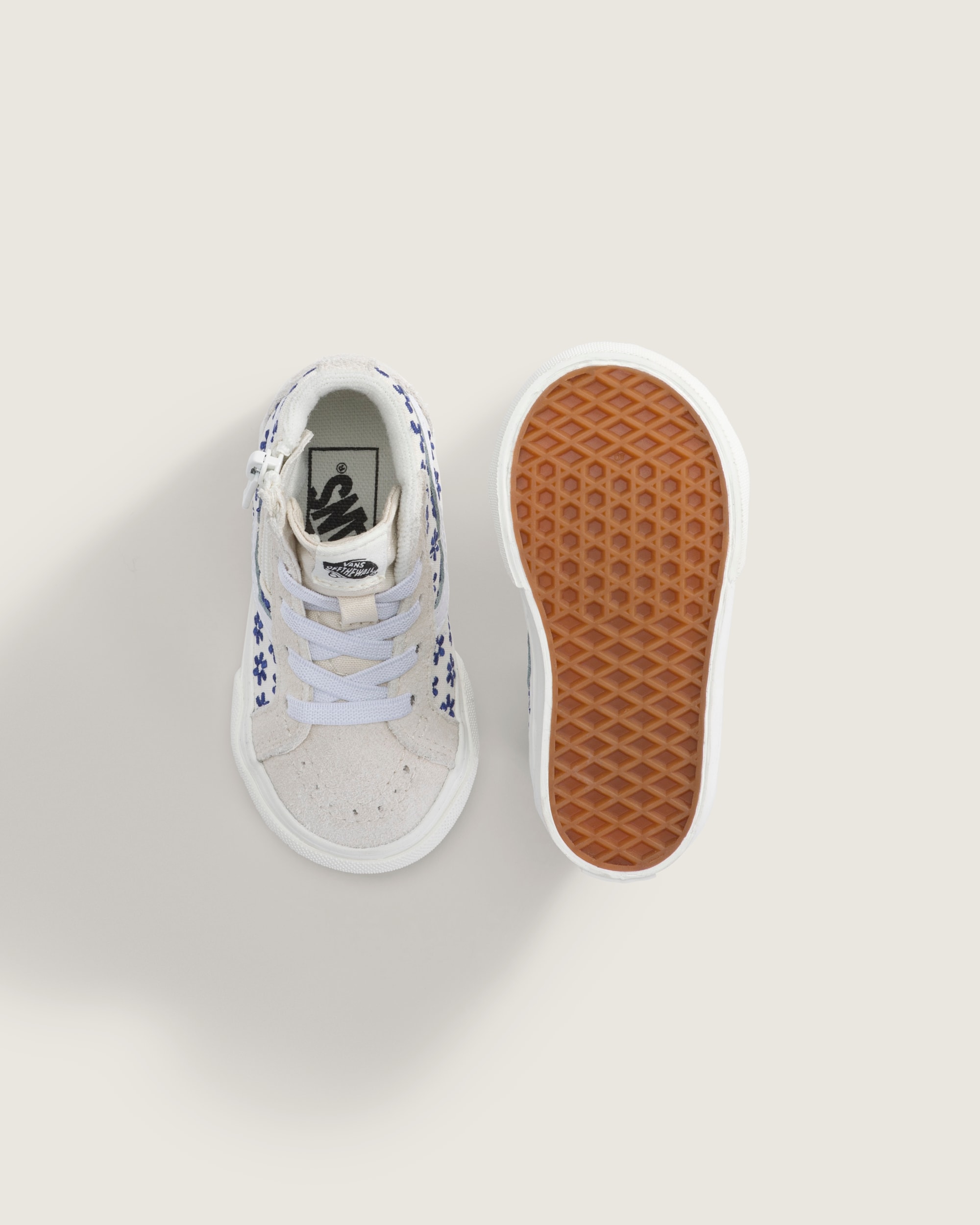 Toddler Sk8Hi Side Zip Shoe VANS White  True Blue ALT2