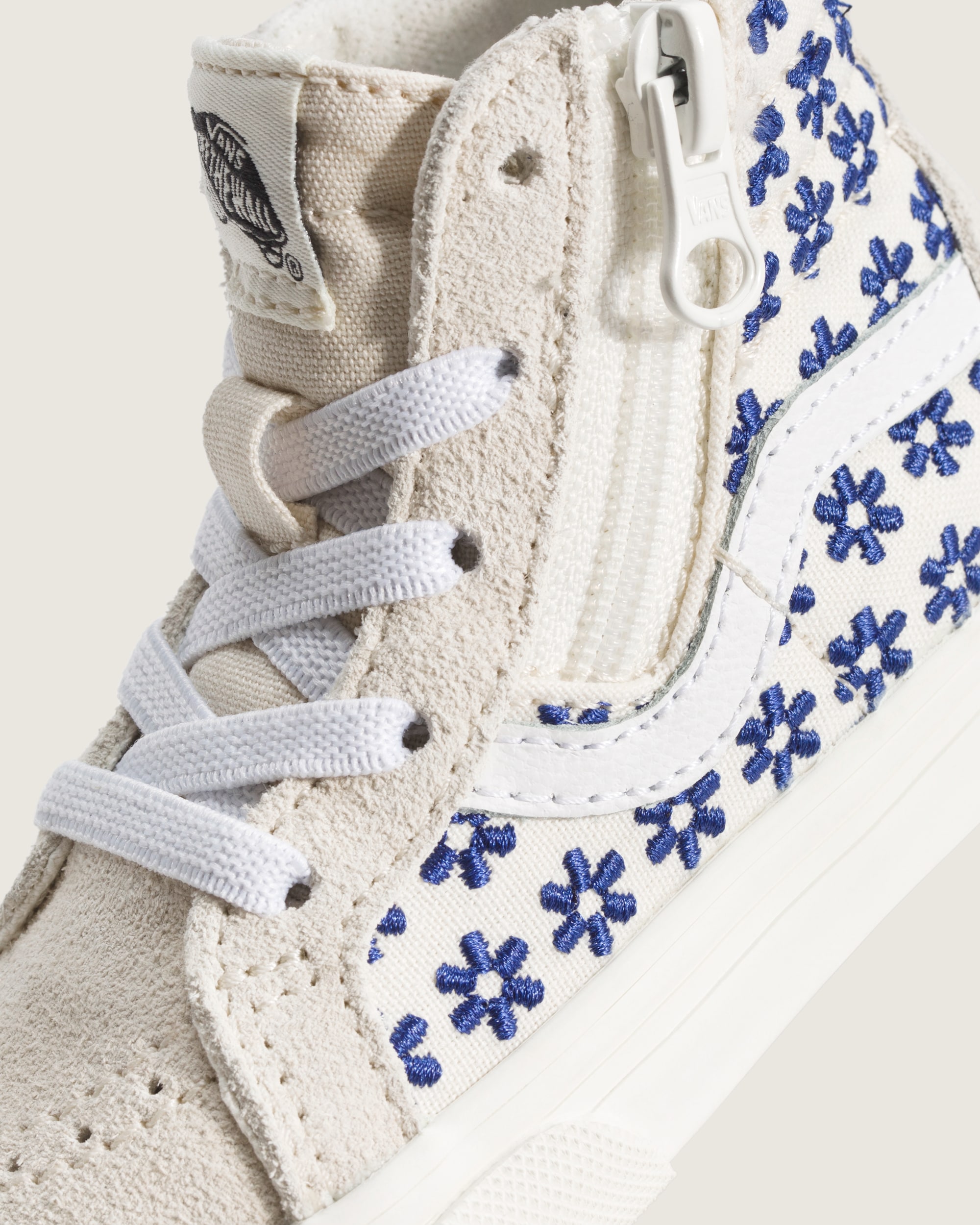 Toddler Sk8Hi Side Zip Shoe VANS White  True Blue ALT4