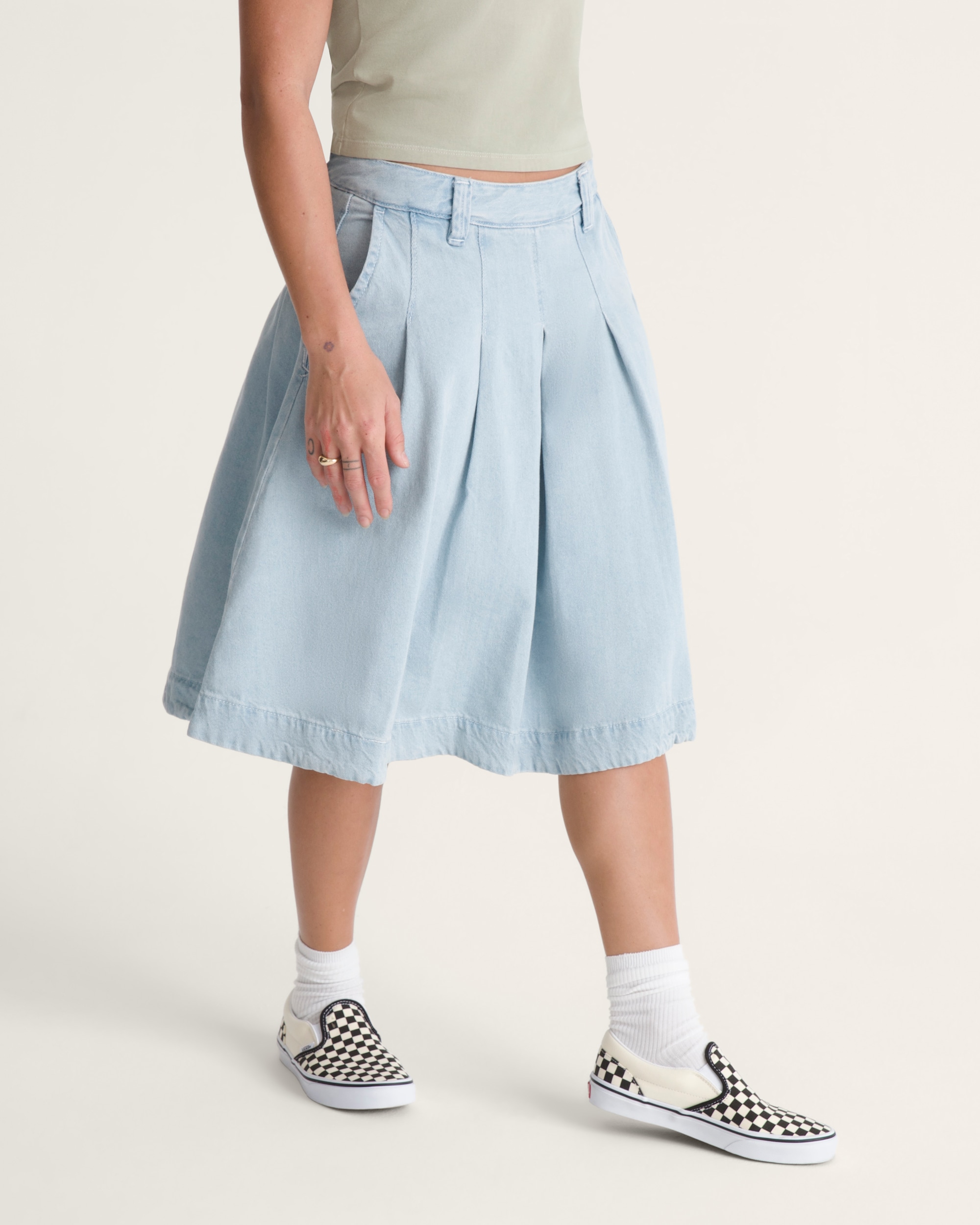 Authentic Chino Denim Skirt VANS Light Stonewash Blue ALT5