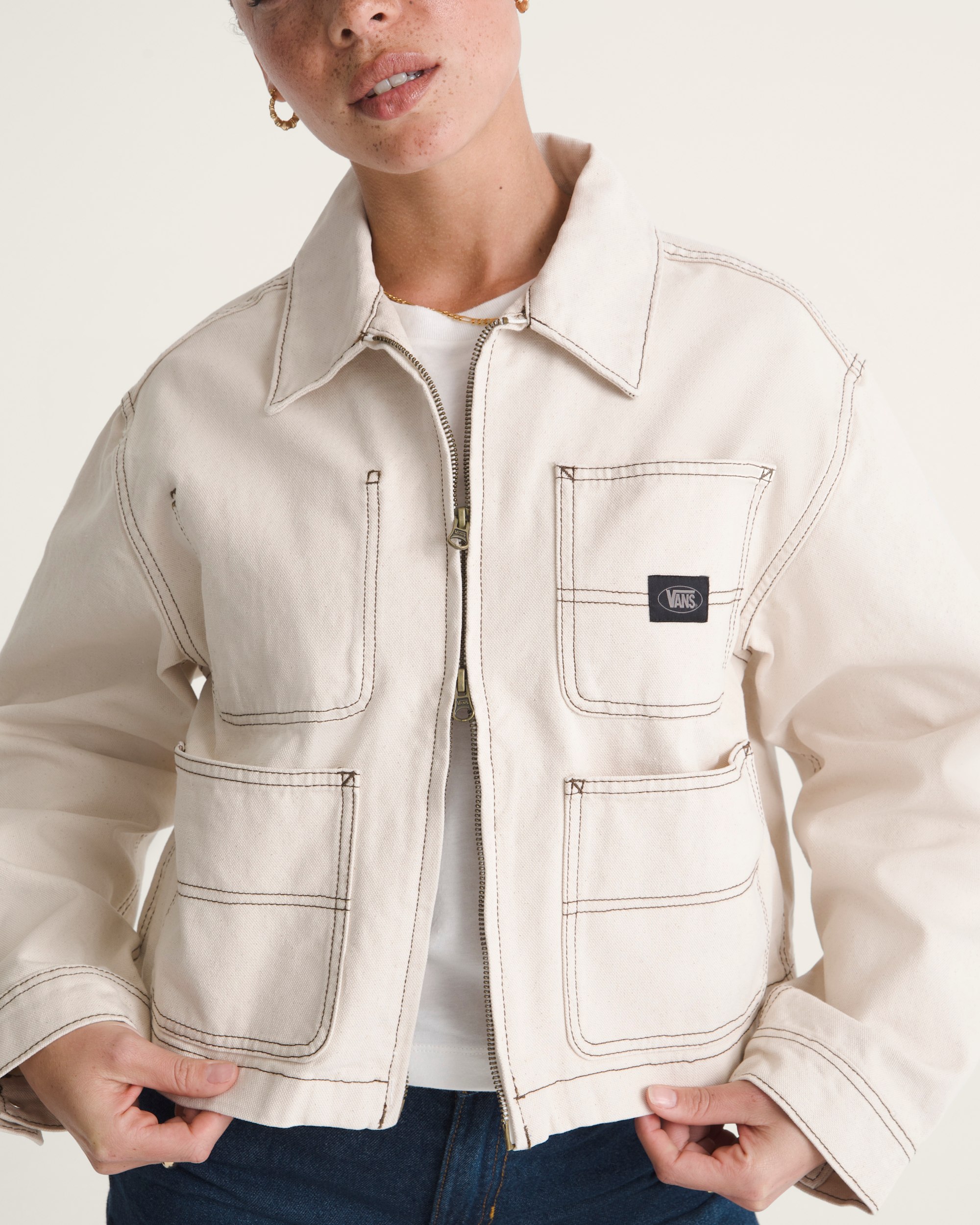 Emily Boxy Work Wear Jacket VANS Natural Seed ALT5