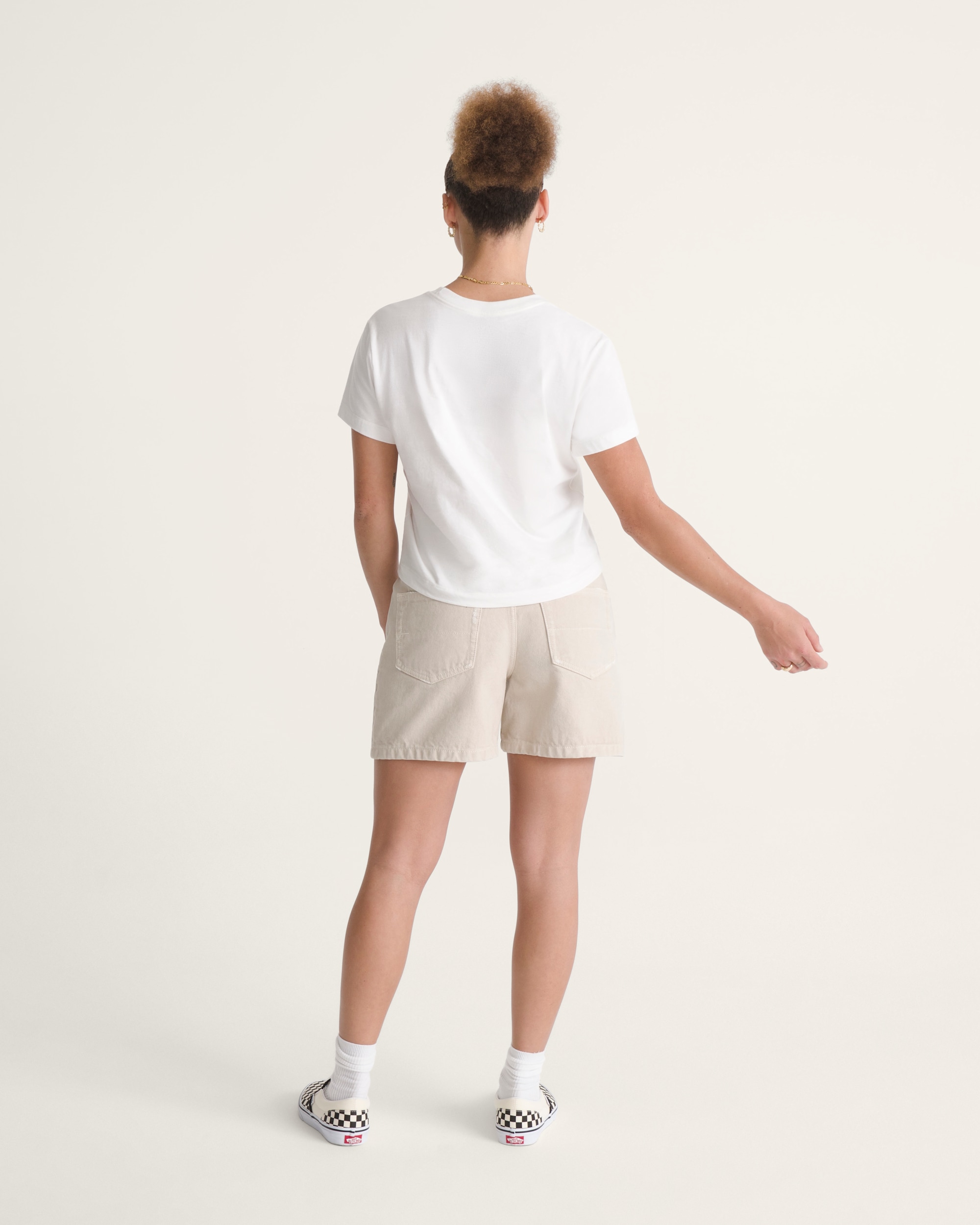 Check5 Mid Rise Shorts VANS Oatmeal Beige ALT4