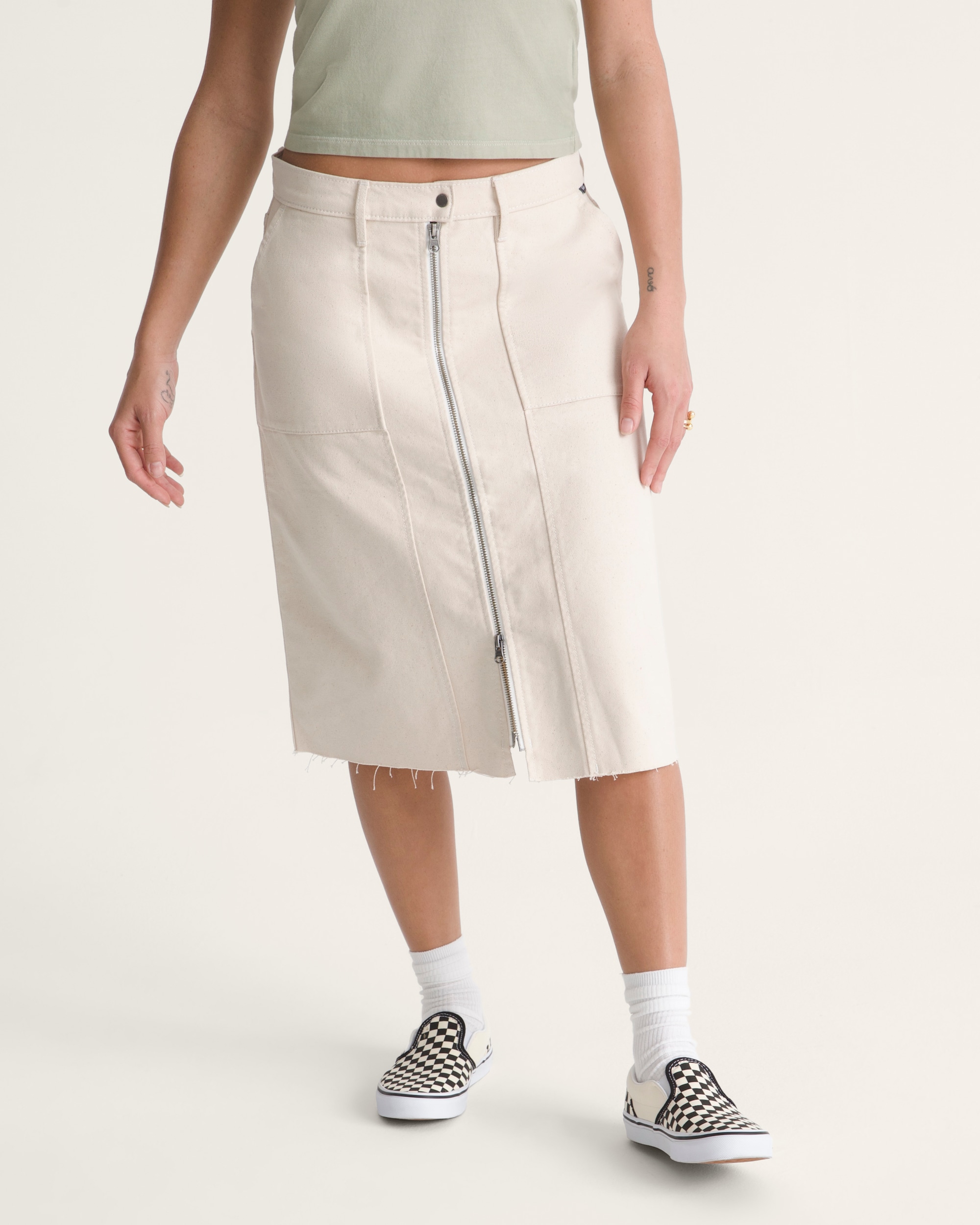 Canvas Midi Skirt VANS Natural Seed Beige ALT2