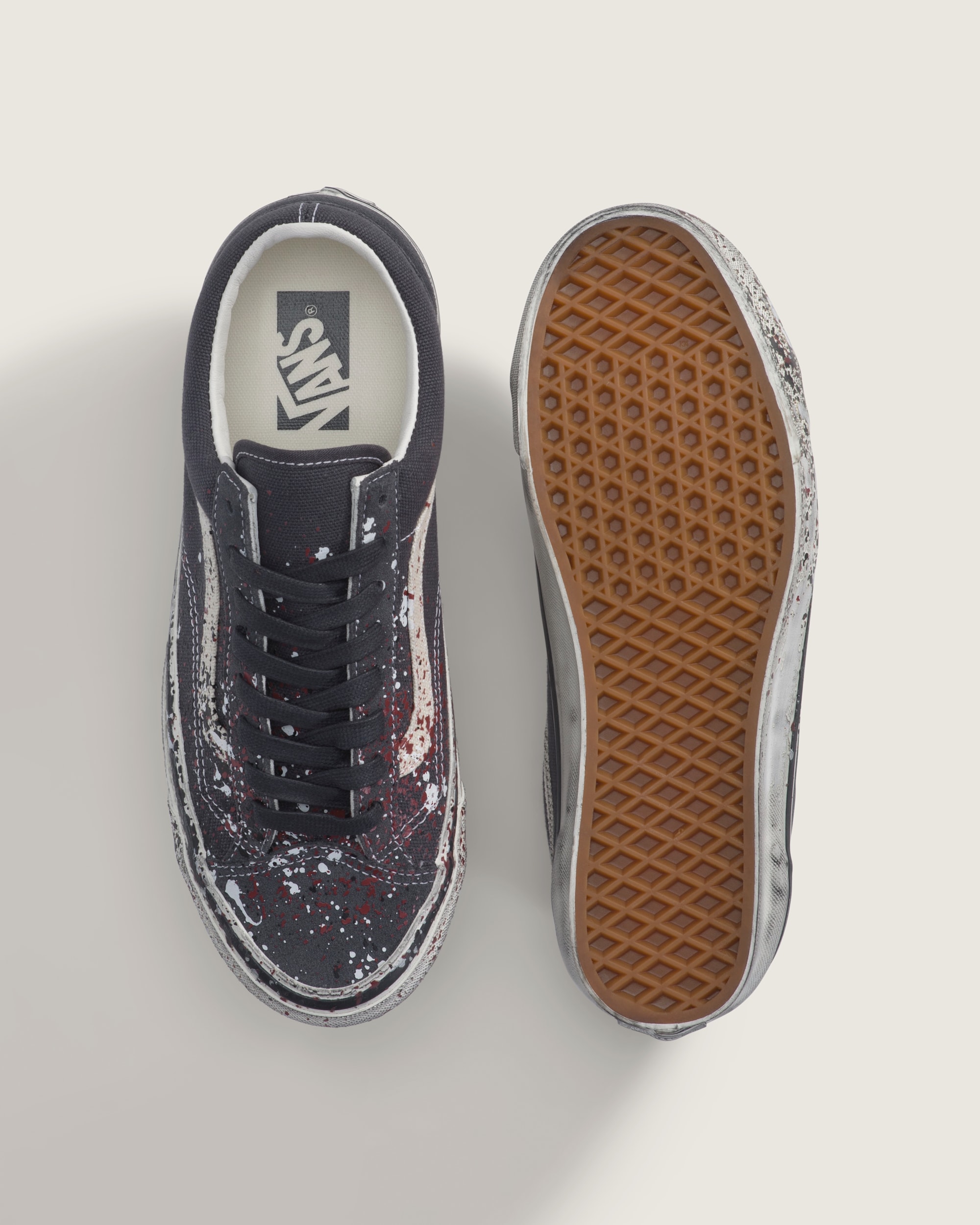 Premium Old Skool 36 Shoe VANS Paint Splatter Charcoal Grey ALT2