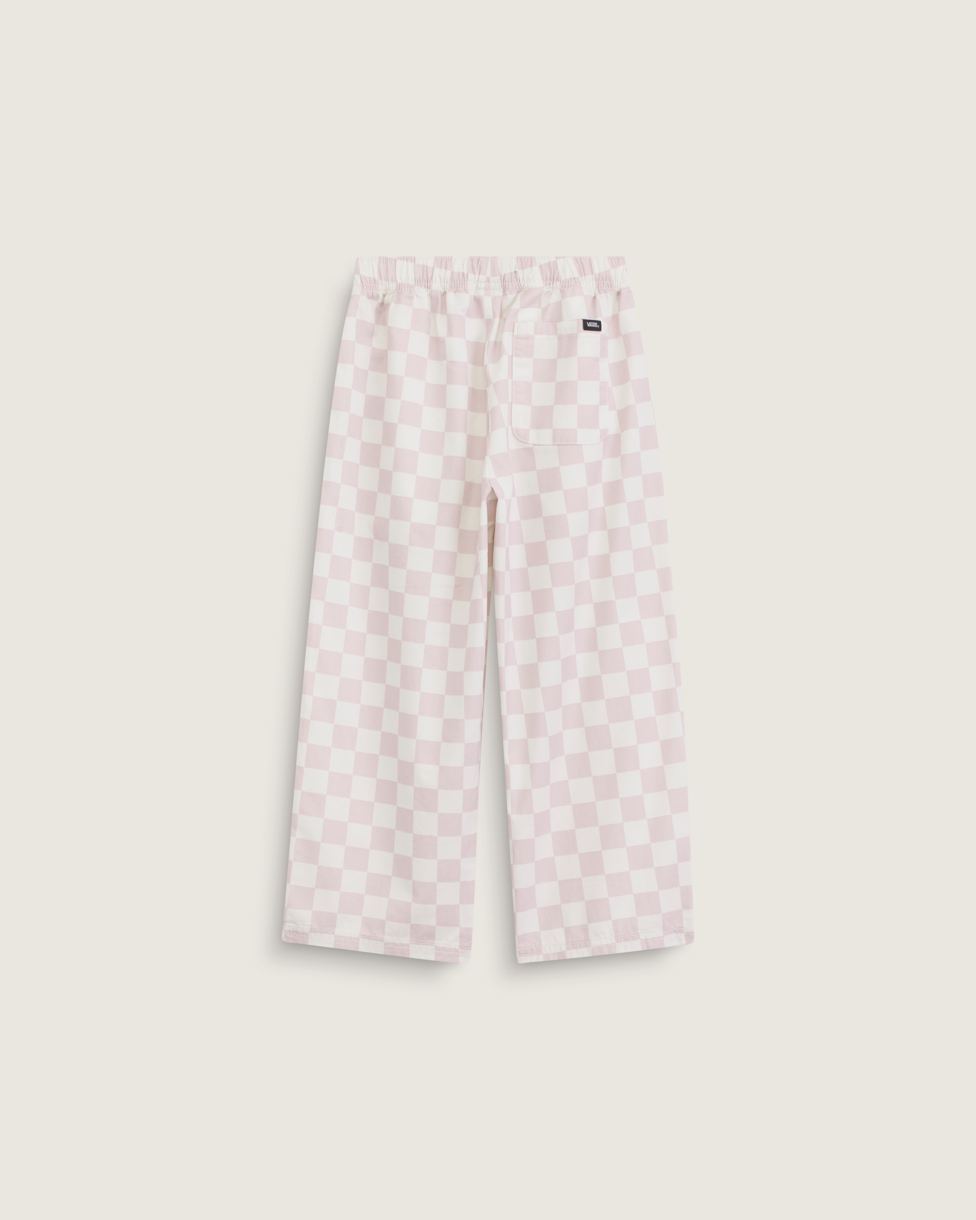 Lili Elastic Waist Checkerboard Pant VANS Pale Petal Pink  Marshmallow White ALT1