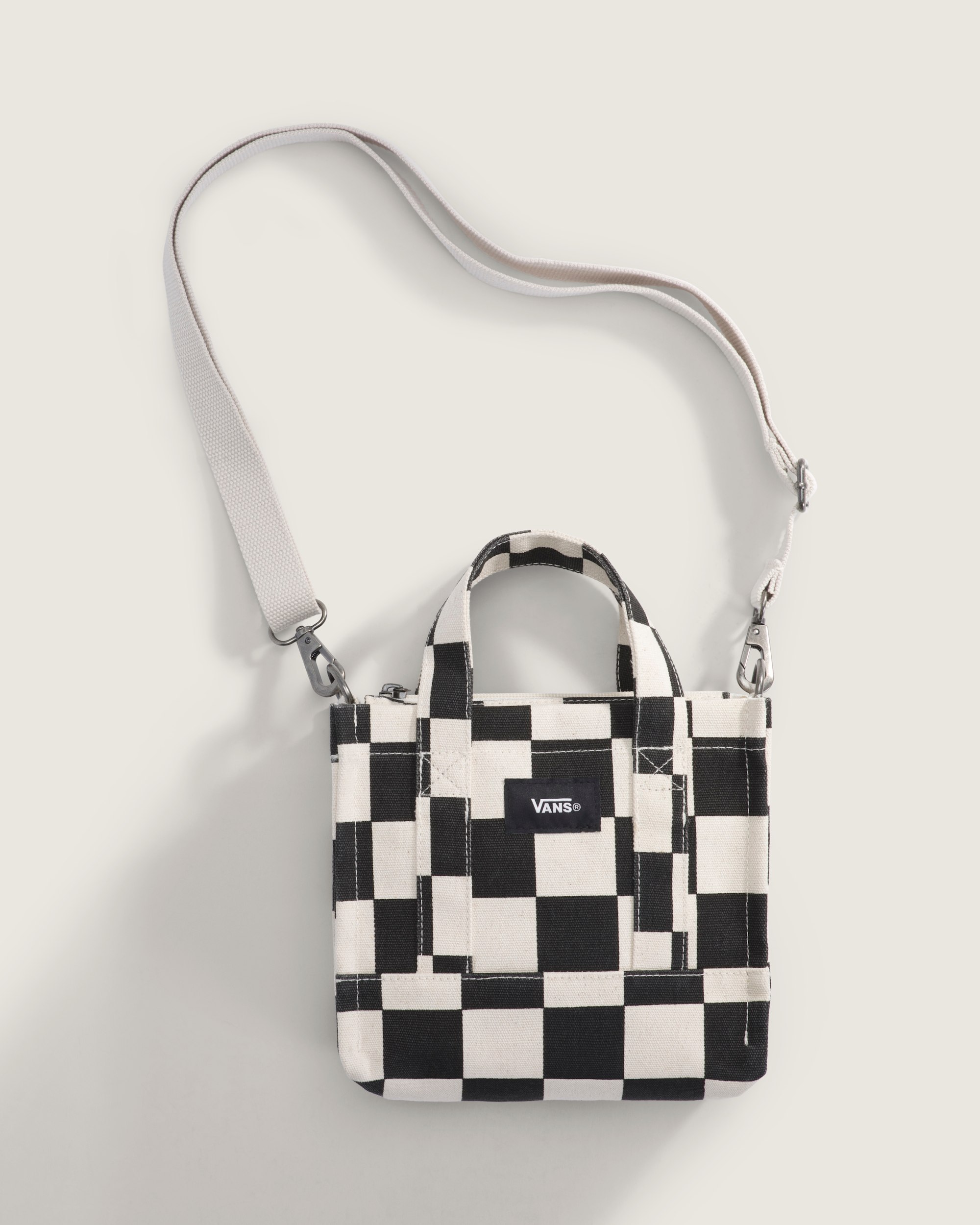 Lil Pergs Checkerboard Tote Bag VANS Antique White  Black HERO