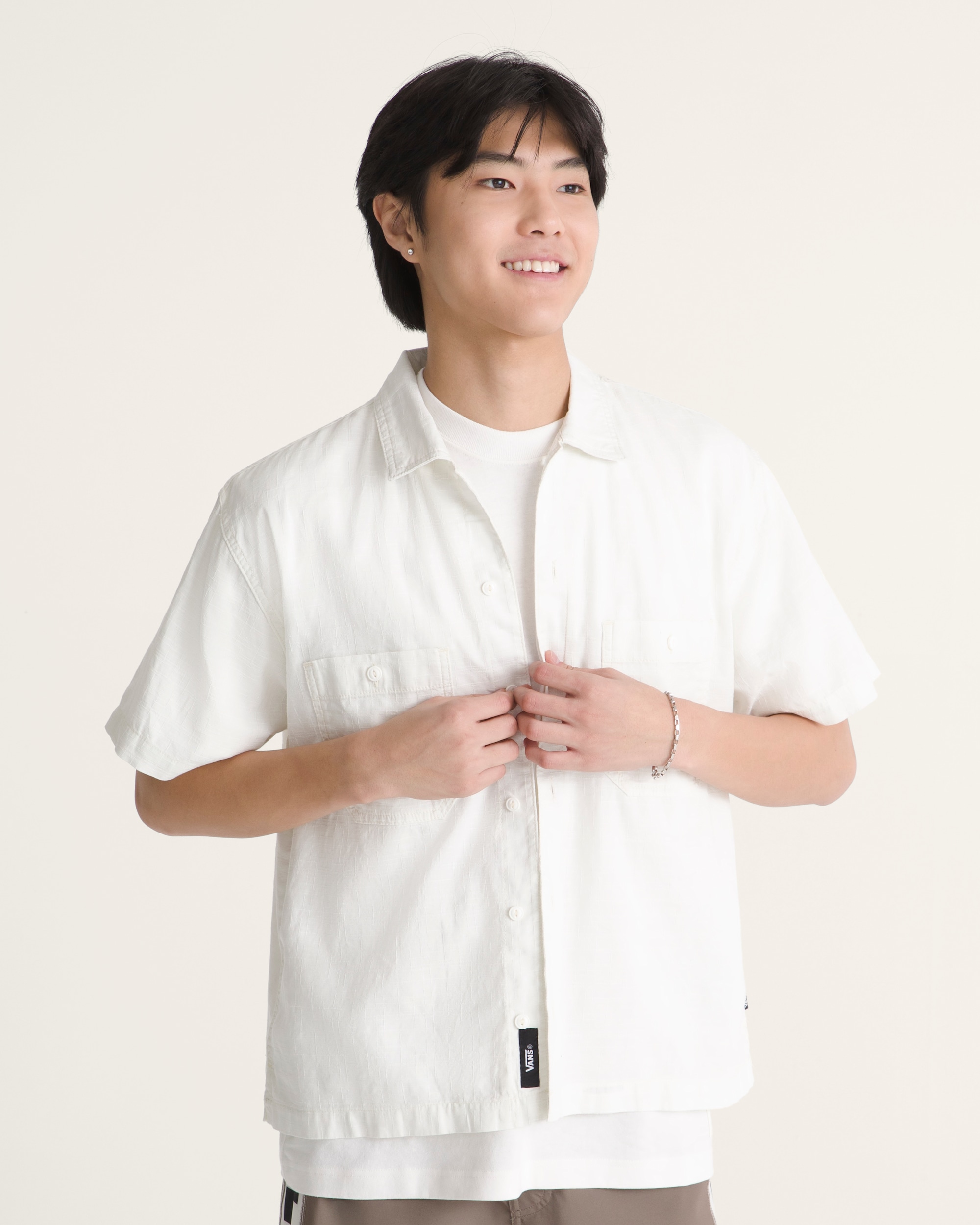 Larkspur Solid Shirt VANS Marshmallow White ALT2
