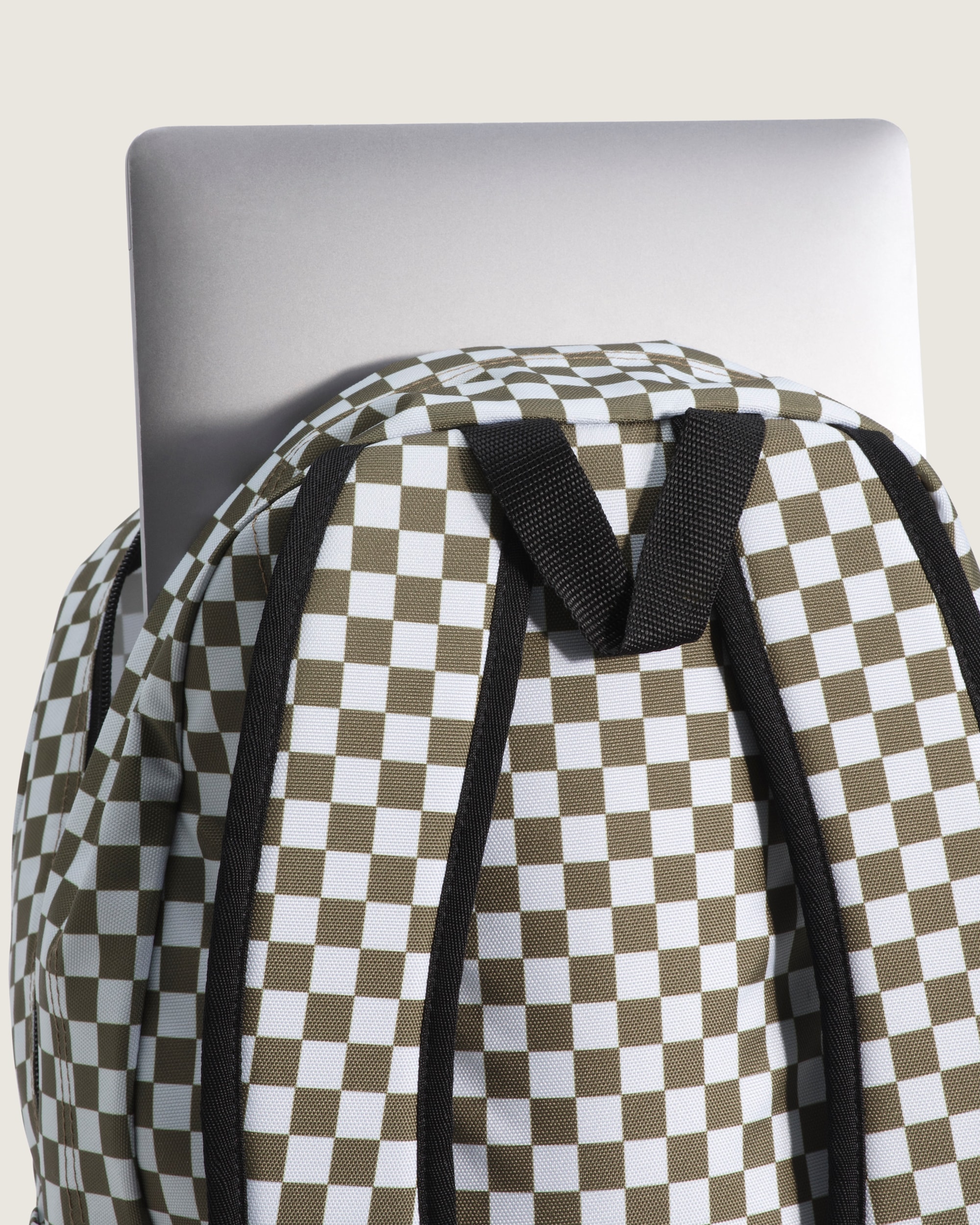 Old Skool Check Backpack VANS Olive Brown ALT2