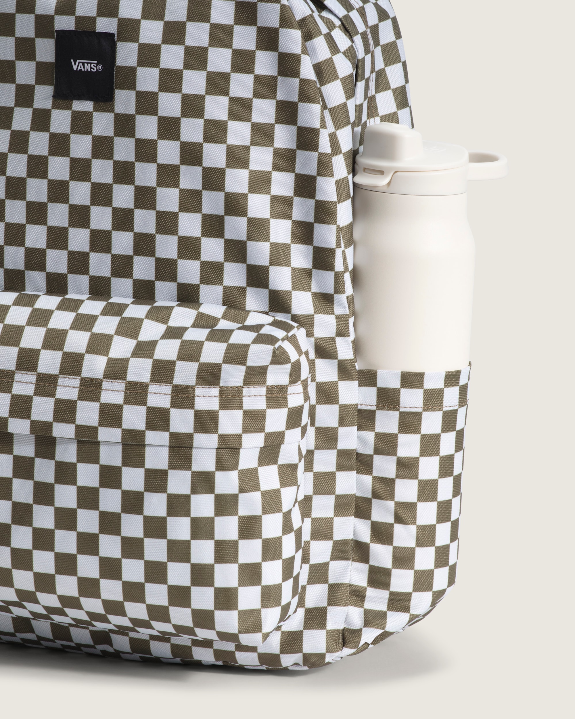 Old Skool Check Backpack VANS Olive Brown ALT1