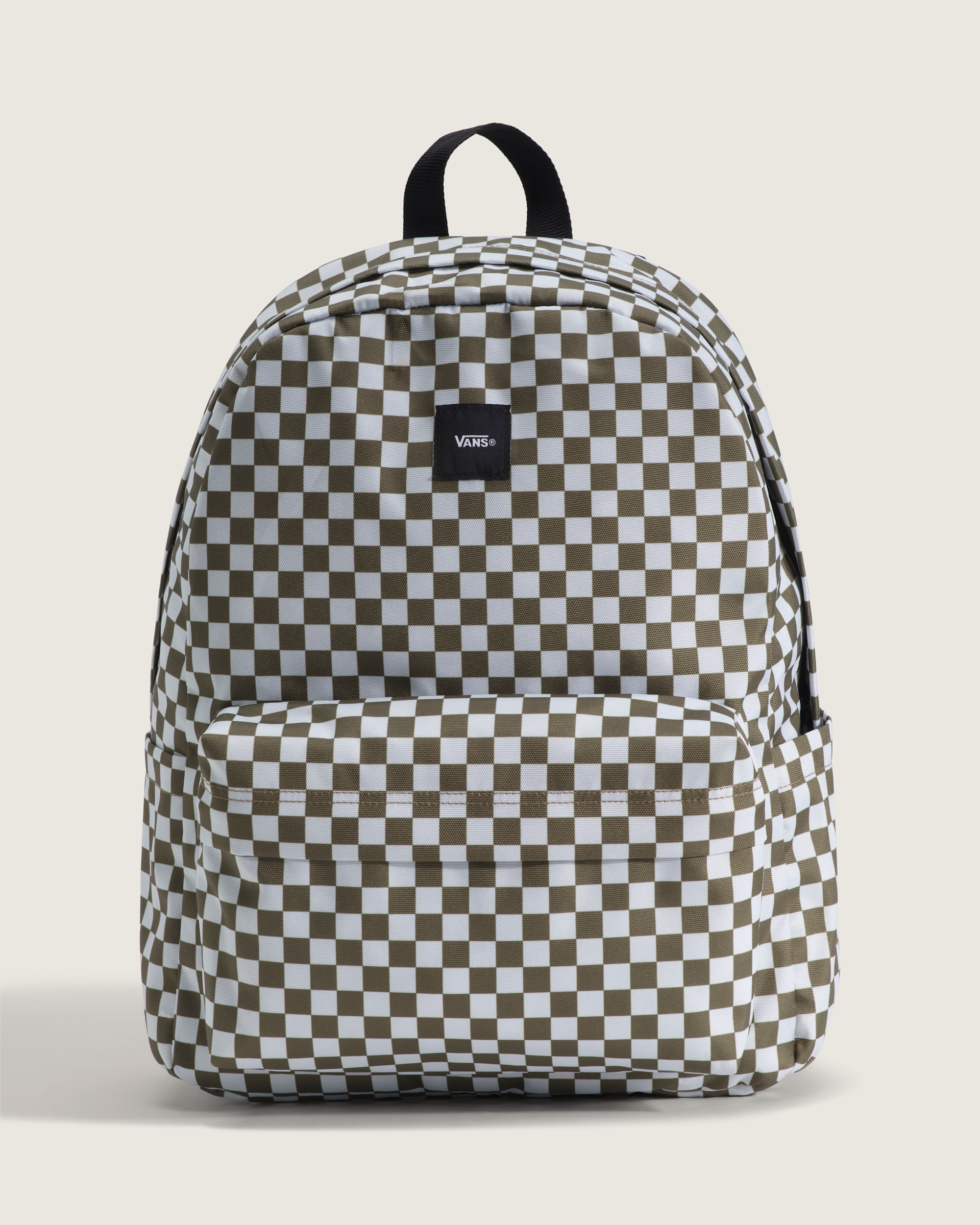 Old Skool Check Backpack VANS Olive Brown HERO