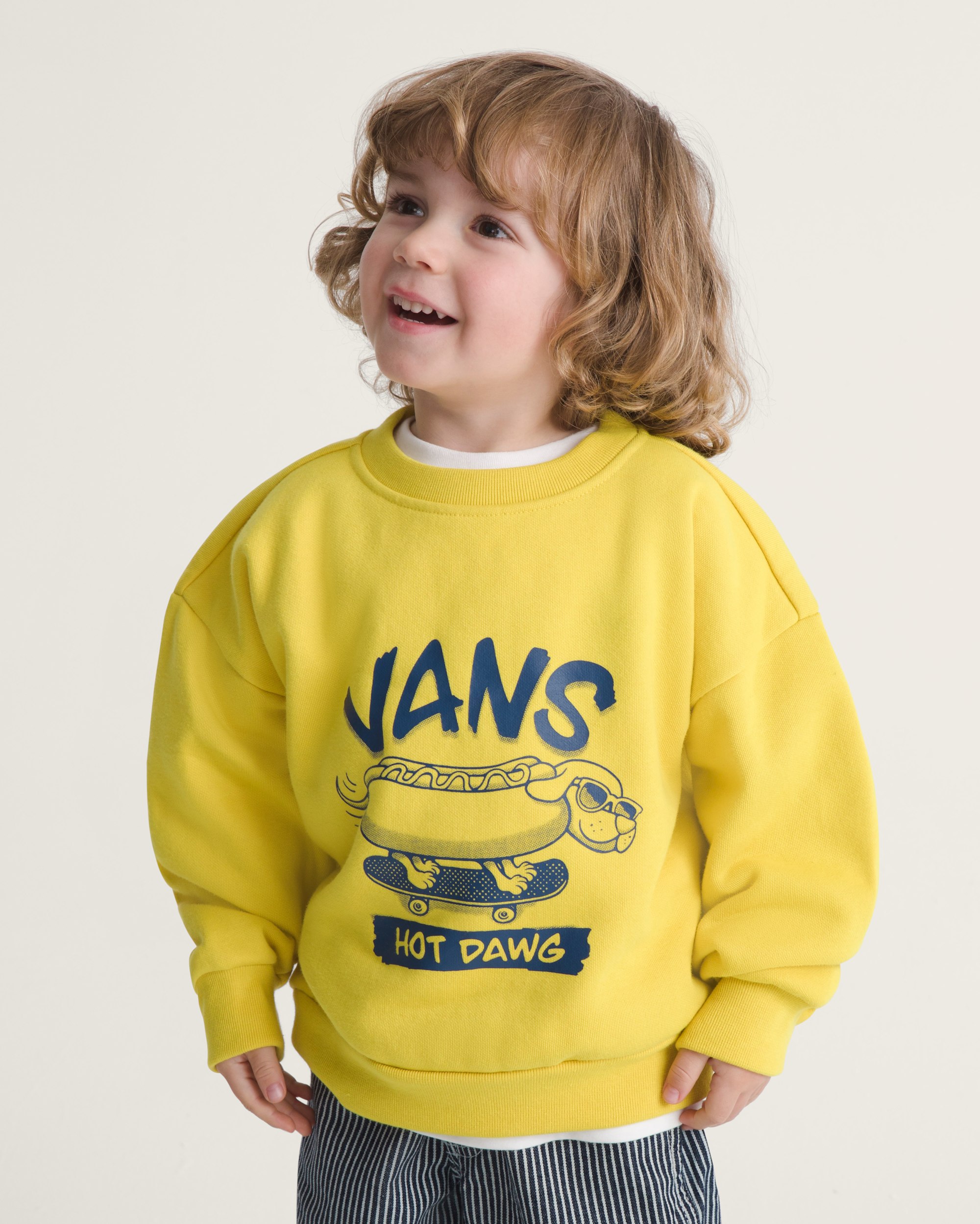 Little Kids Hot Dawg Crew Sweatshirt VANS Dusty Gold ALT2