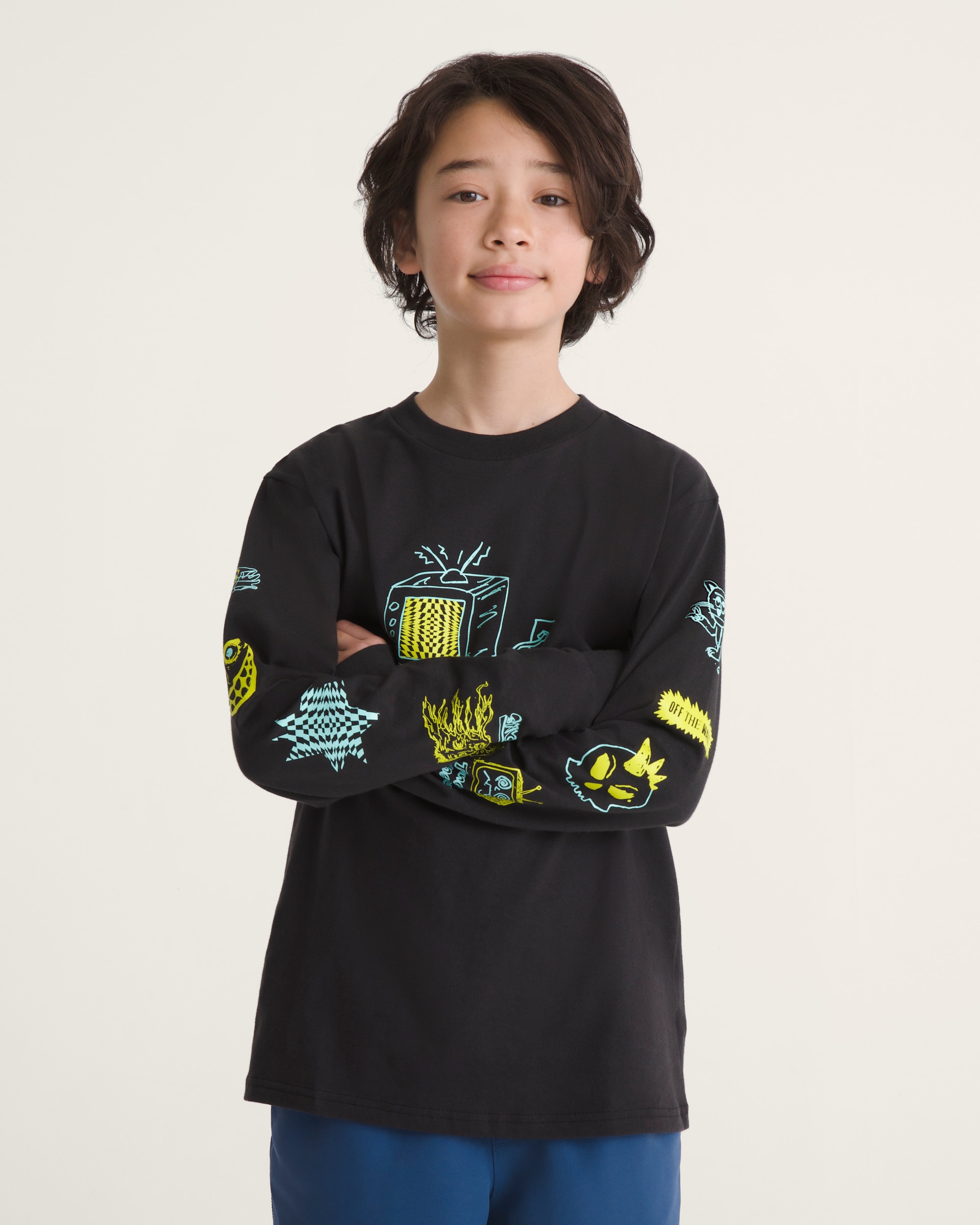 Kids Zoned Out Long Sleeve TShirt VANS Black ALT2